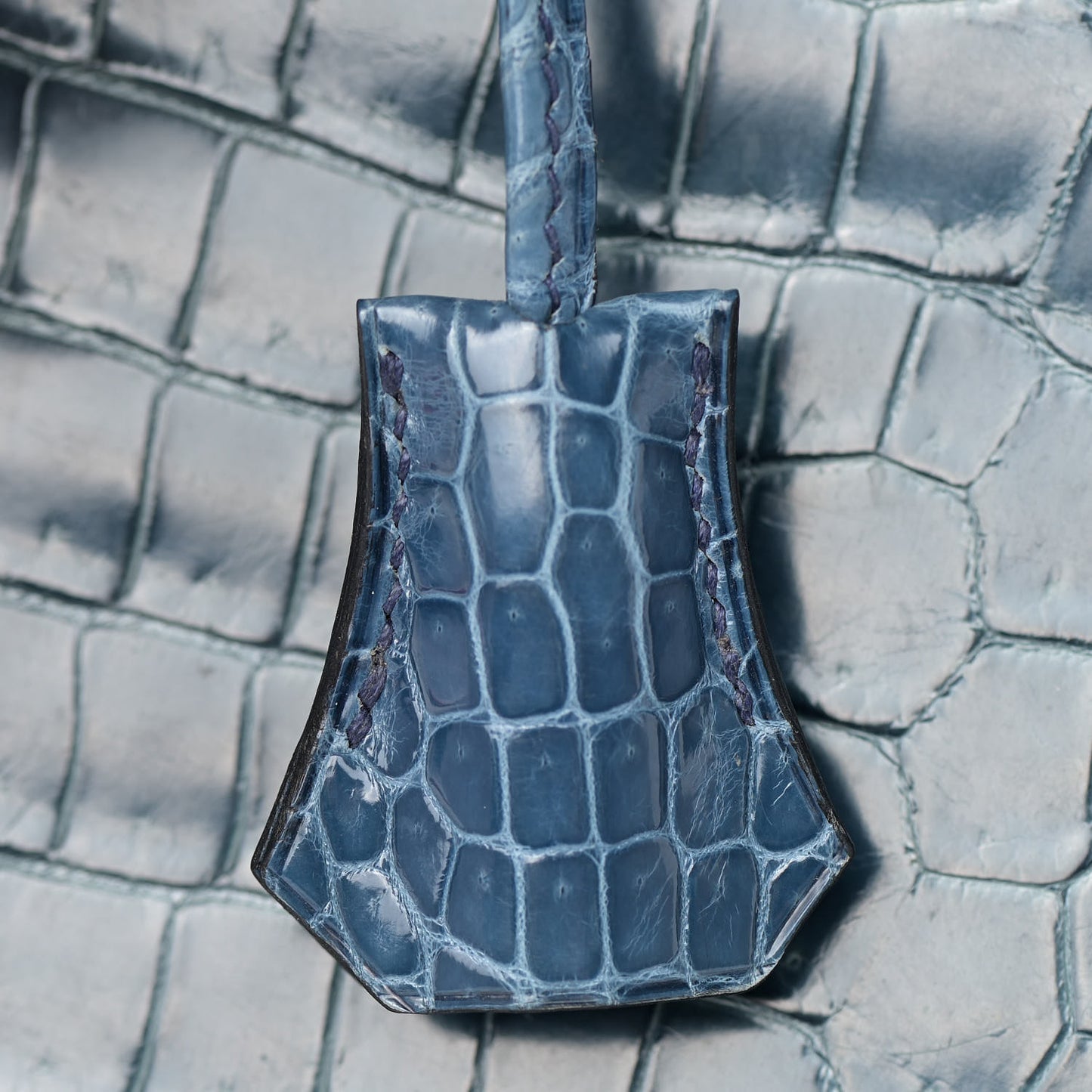 Shiny Porosus Crocodile Birkin 35 Bleu Roi