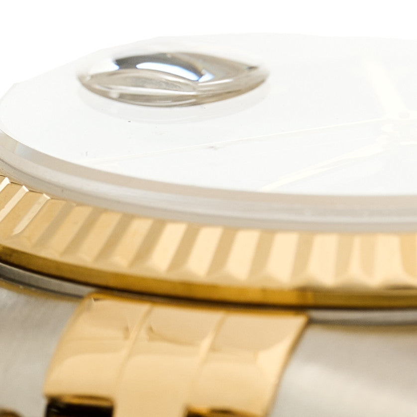 Stainless Steel 18K Yellow Gold 36mm Oyster Perpetual Datejust Watch Silver Roman 16233