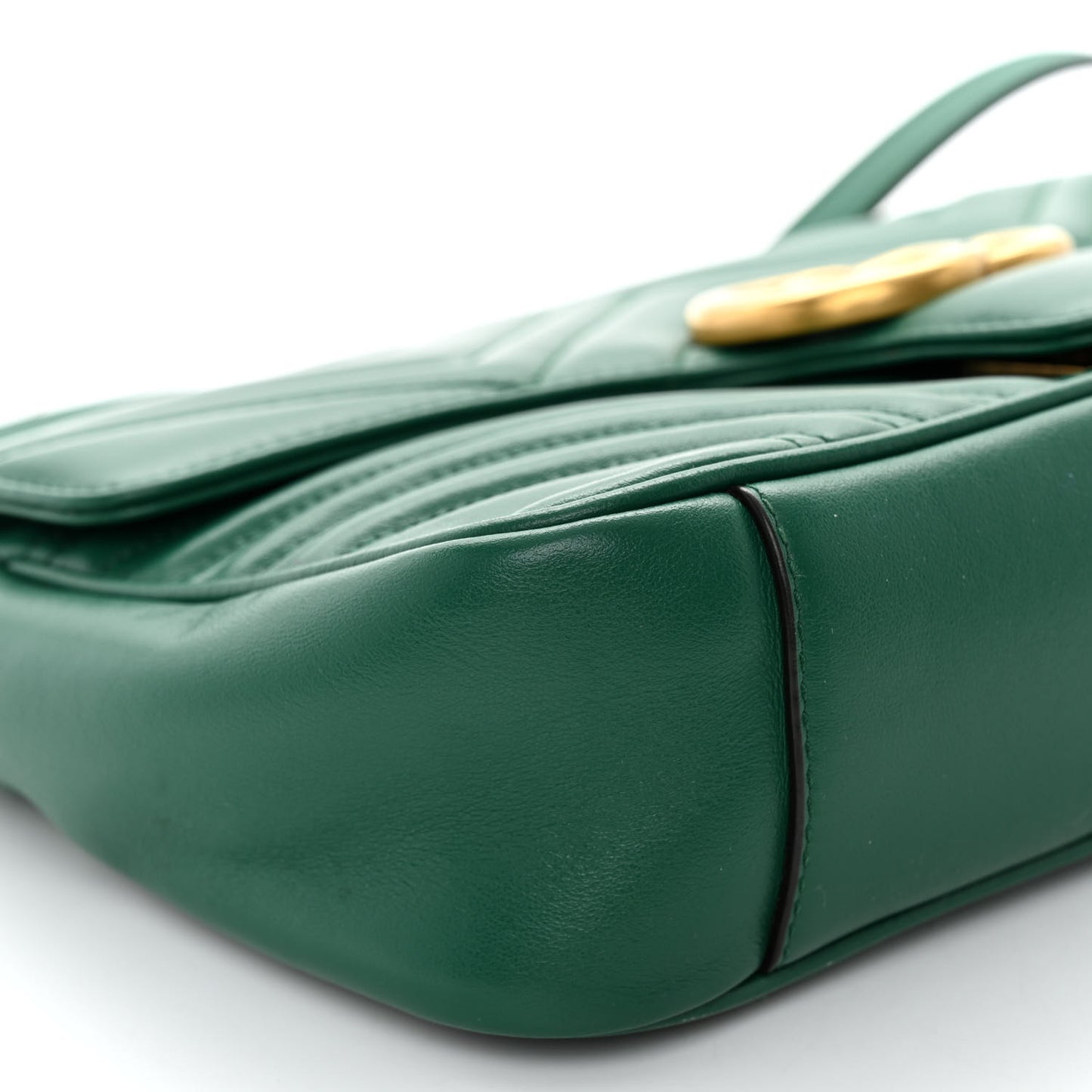 Calfskin Matelasse Small GG Marmont Shoulder Bag Emerald Green