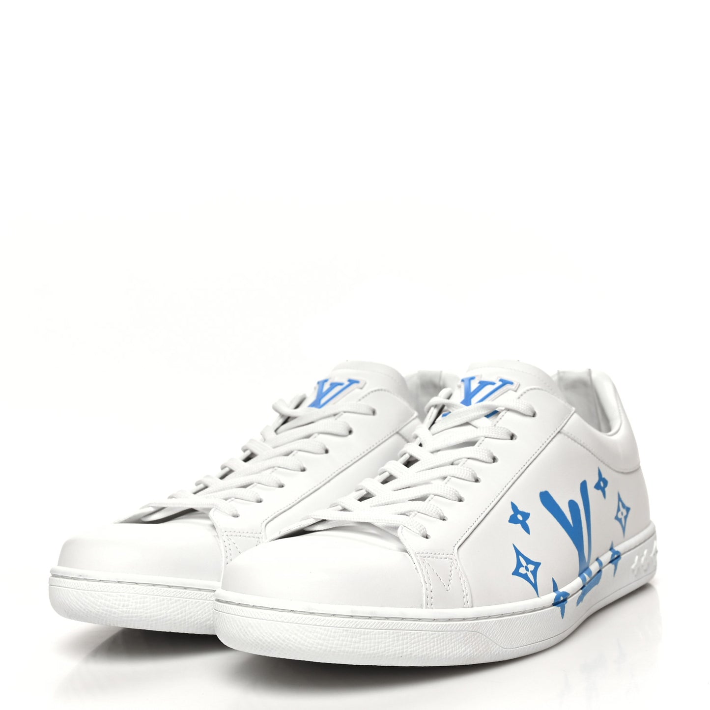 Calfskin Luxembourg Samothrace Mens Sneakers 9.5 White Blue