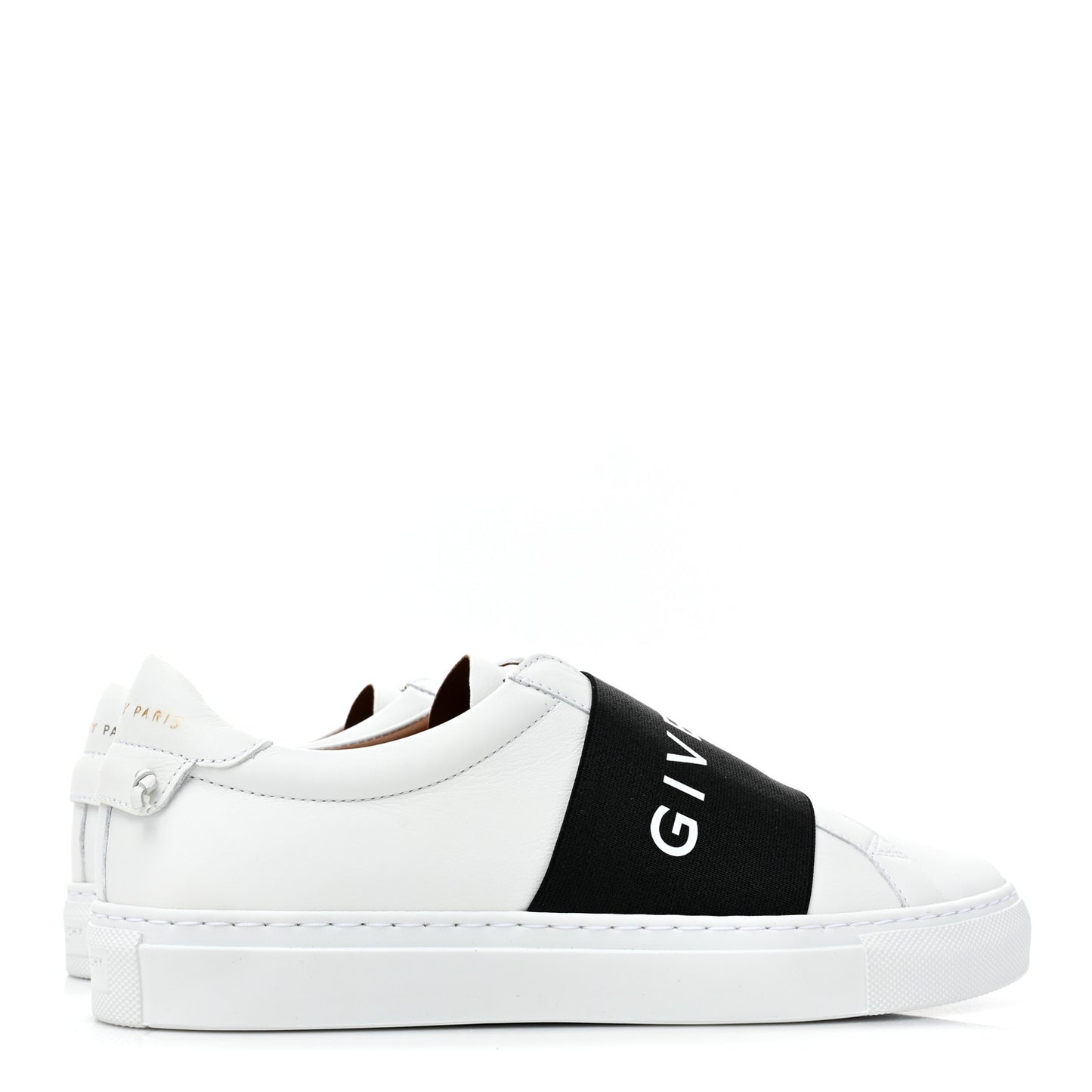 Calfskin Band Logo Womens Urban Street Sneakers 38.5 White Black