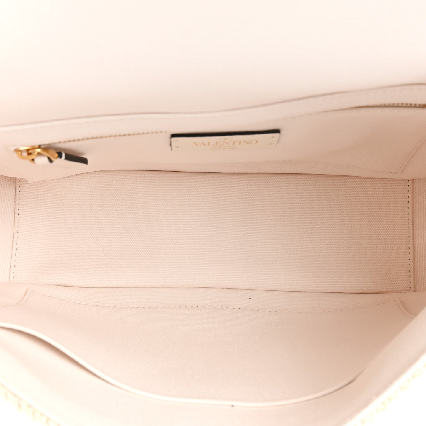 Knit Large Roman Stud Shoulder Bag Ecru
