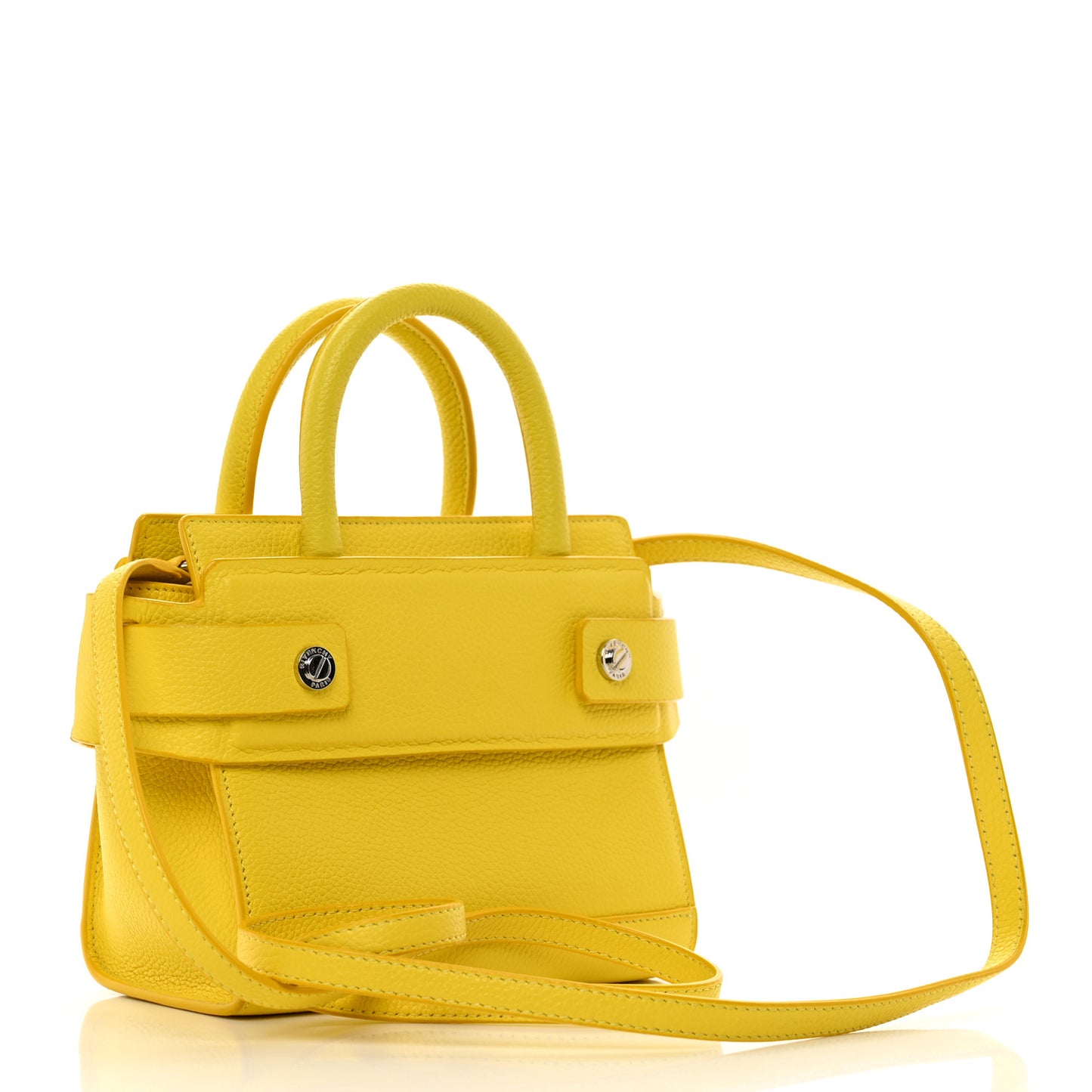 Grained Calfskin Nano Horizon Satchel Yellow