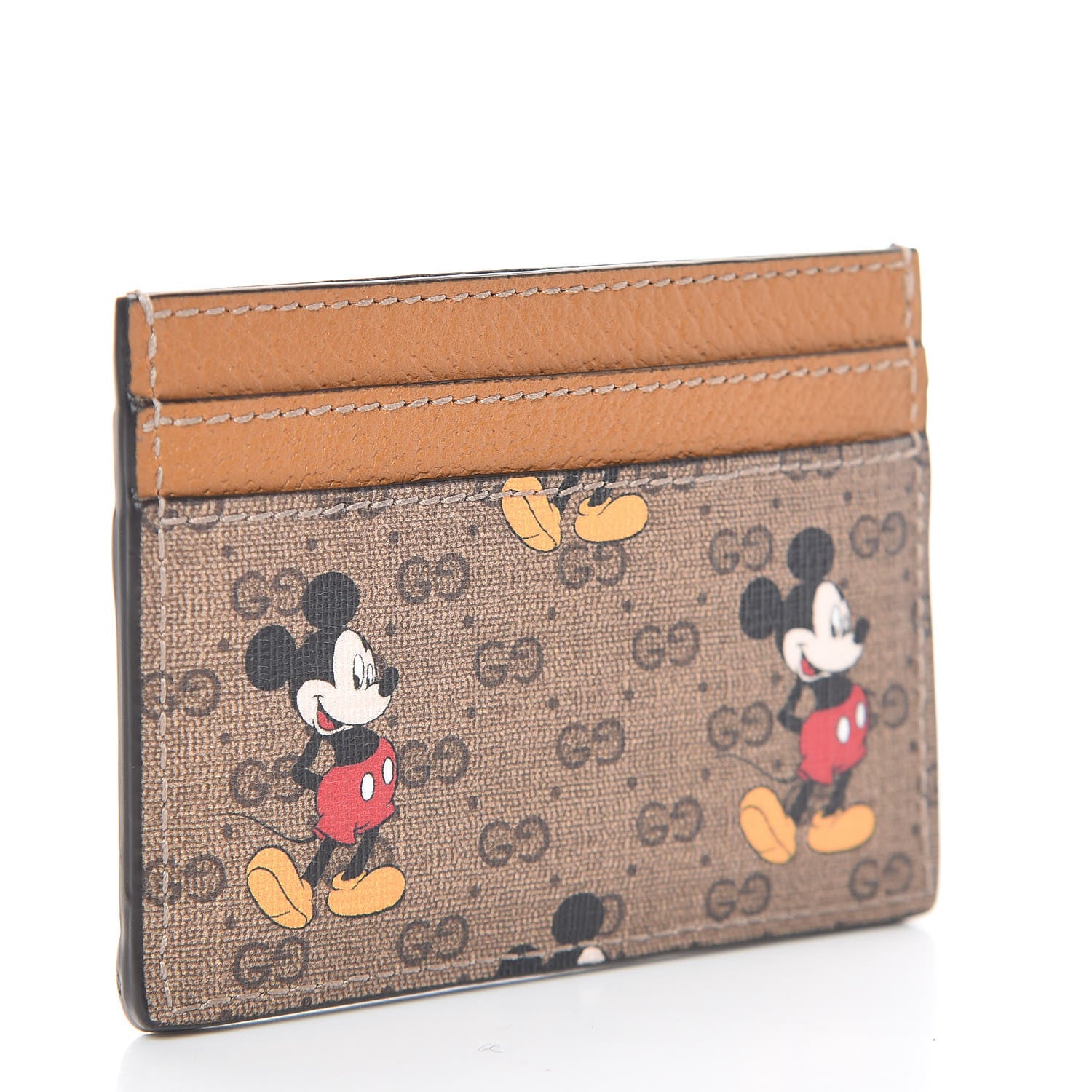 Gucci X DISNEY Mini Vintage GG Supreme Monogram Mickey Mouse Card Holder Beige Vintage Sun Oil 3 of 8