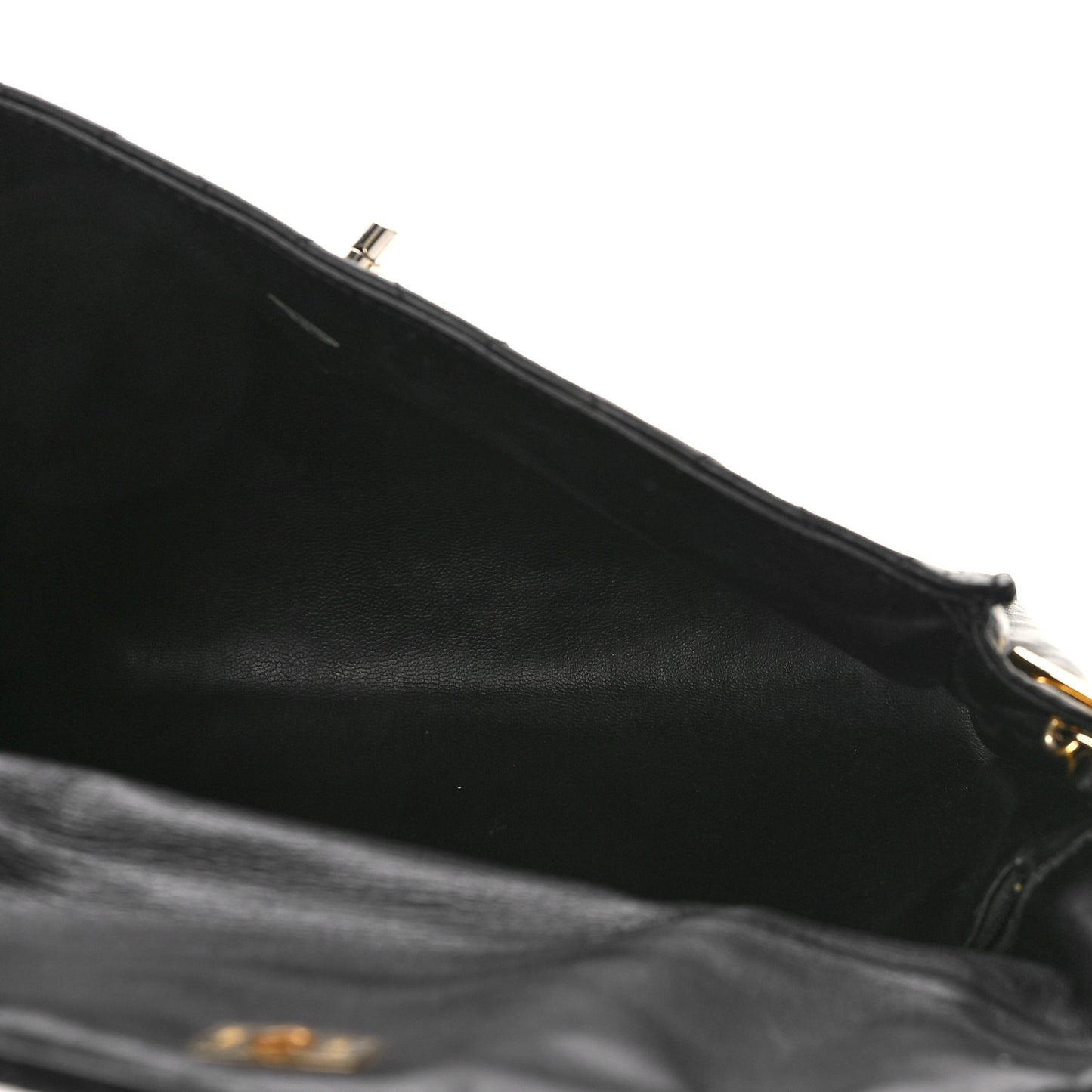 Lambskin Diamond Stitch Envelope Single Flap Black