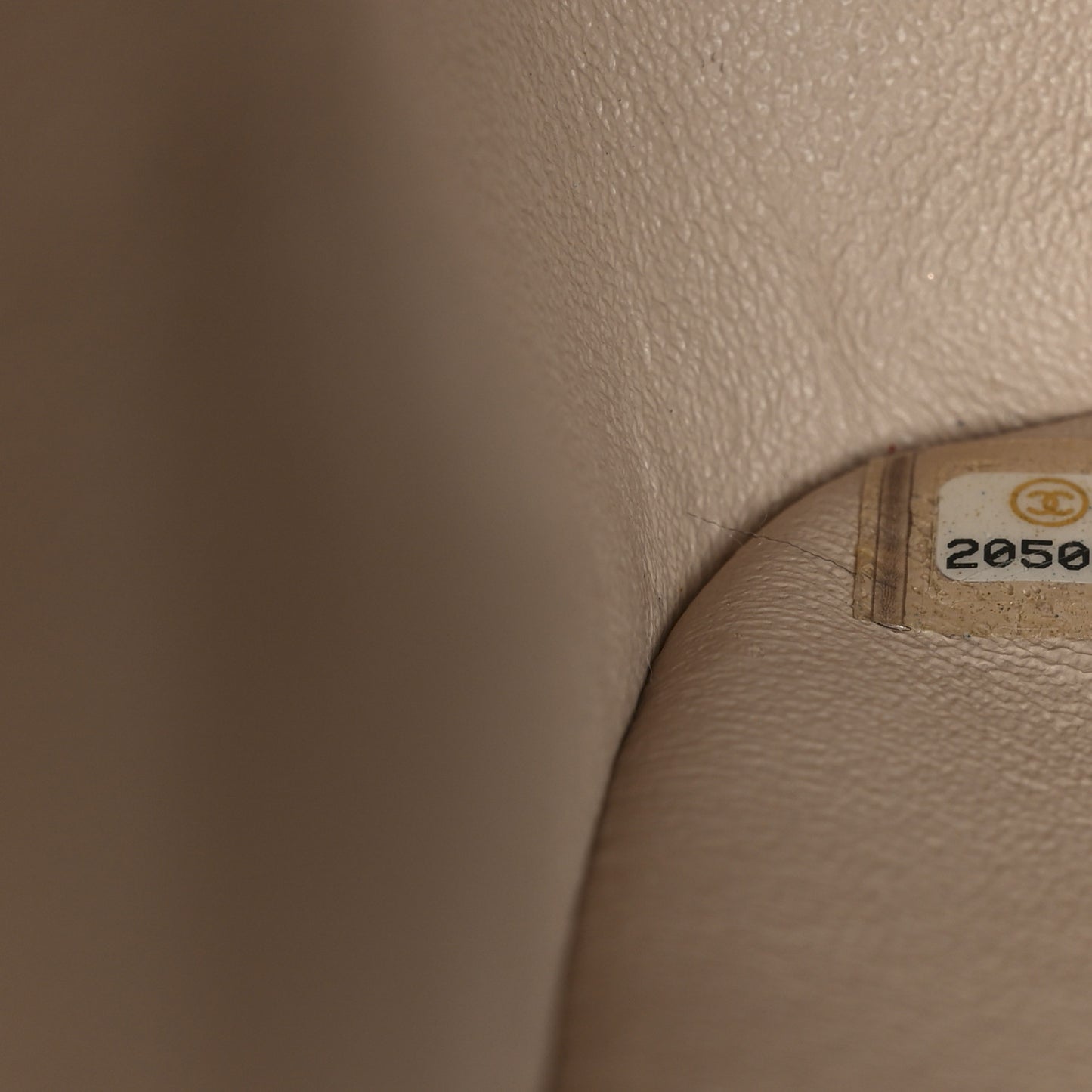 Iridescent Caviar Quilted Jumbo Double Flap Beige