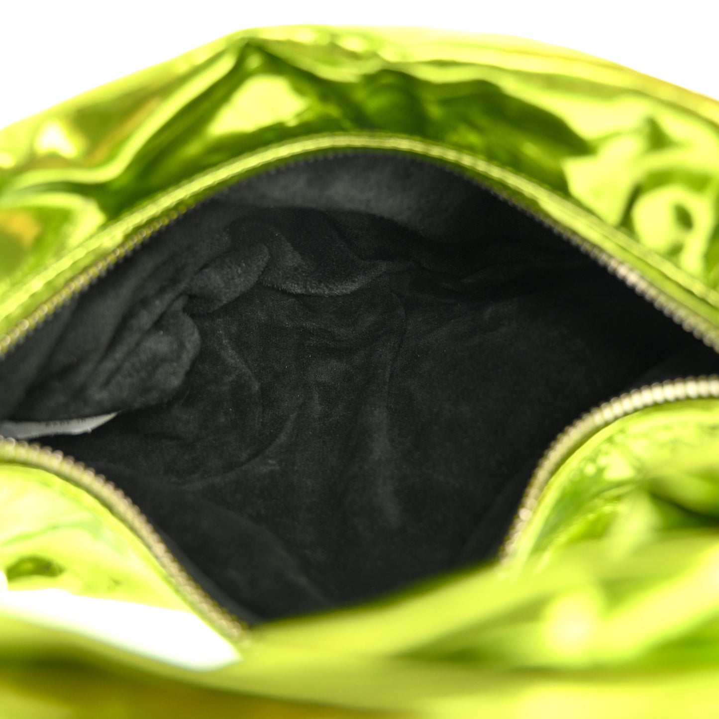 Metallic Crushed Calfskin Mini Jodie Chlorophyll