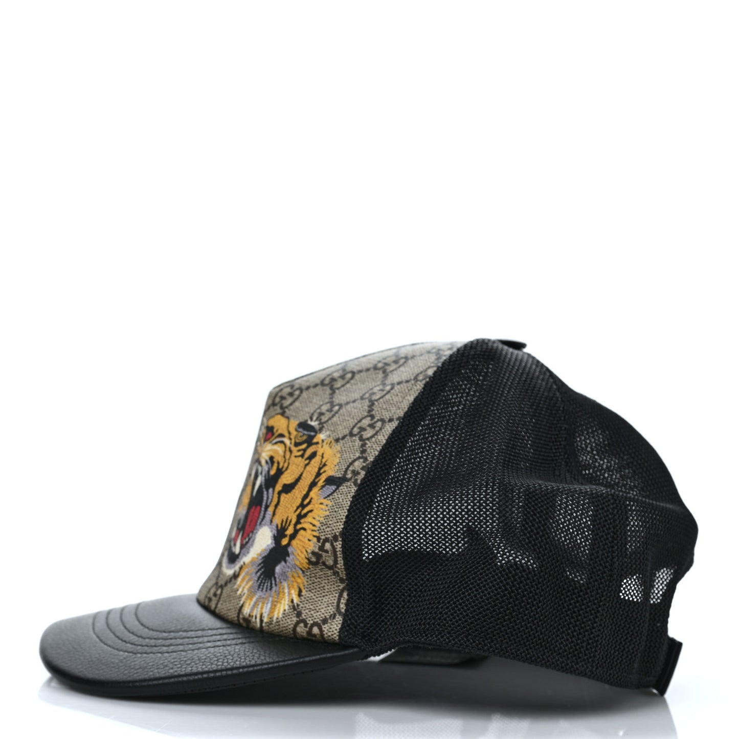 GG Supreme Monogram Tiger Print Baseball Hat XL Beige