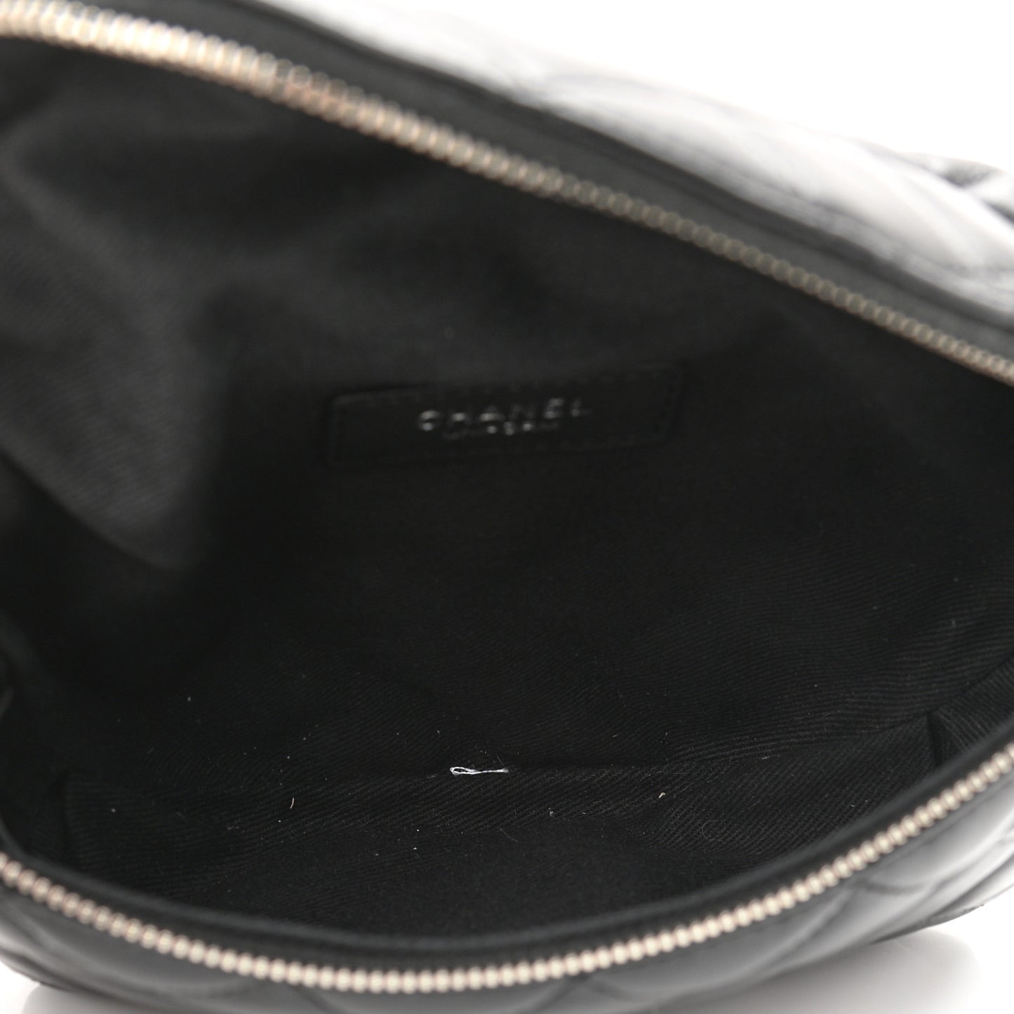 Calfskin Quilted Waist Belt Bag Black