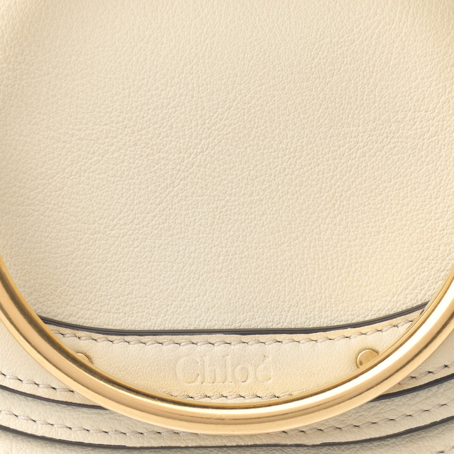 Calfskin Small Nile Bracelet Minaudiere Bag Off White