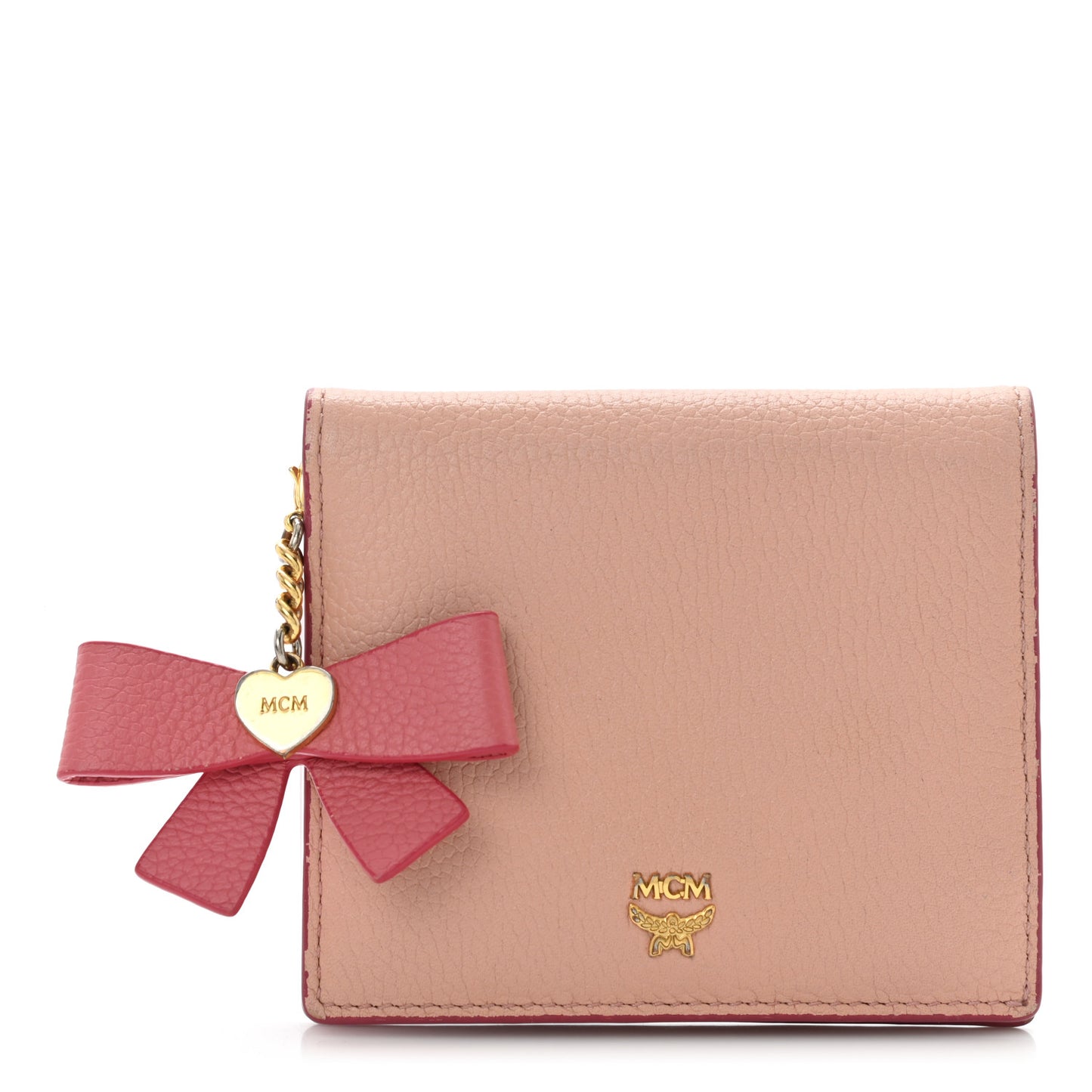 Grained Calfskin Mina Mini Wallet Pink Blush