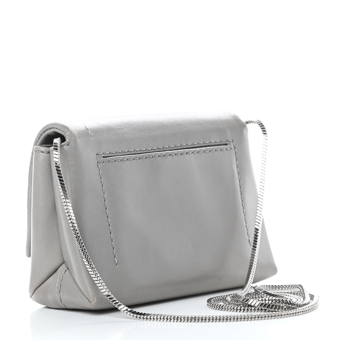 Calfskin Alix Soft Flap Clutch Grey