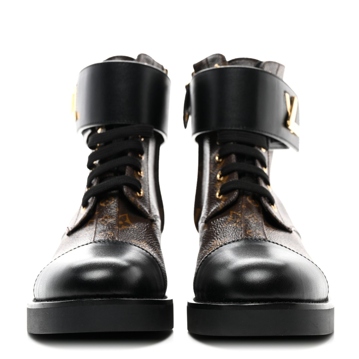 Calfskin Monogram Wonderland Flat Ranger Boots 37 Black