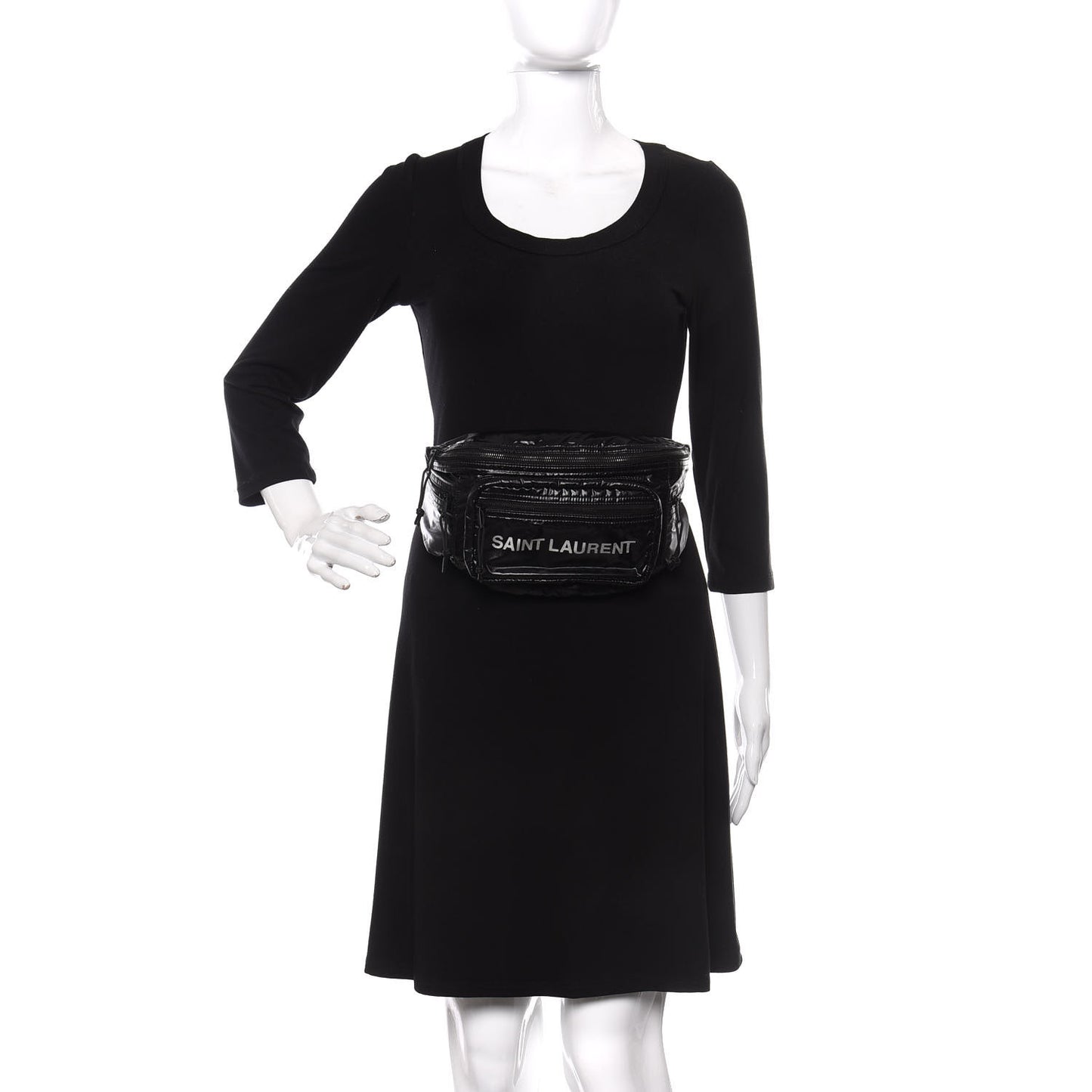 Nylon Logo Ripstop Body Belt Bag Black