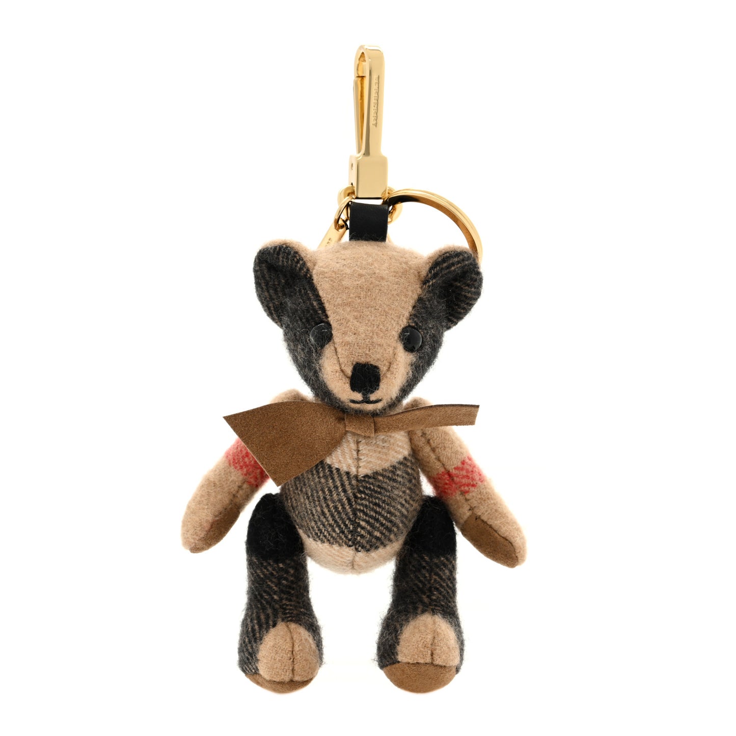 Cashmere House Check Thomas Bear Bag Charm Camel Gold
