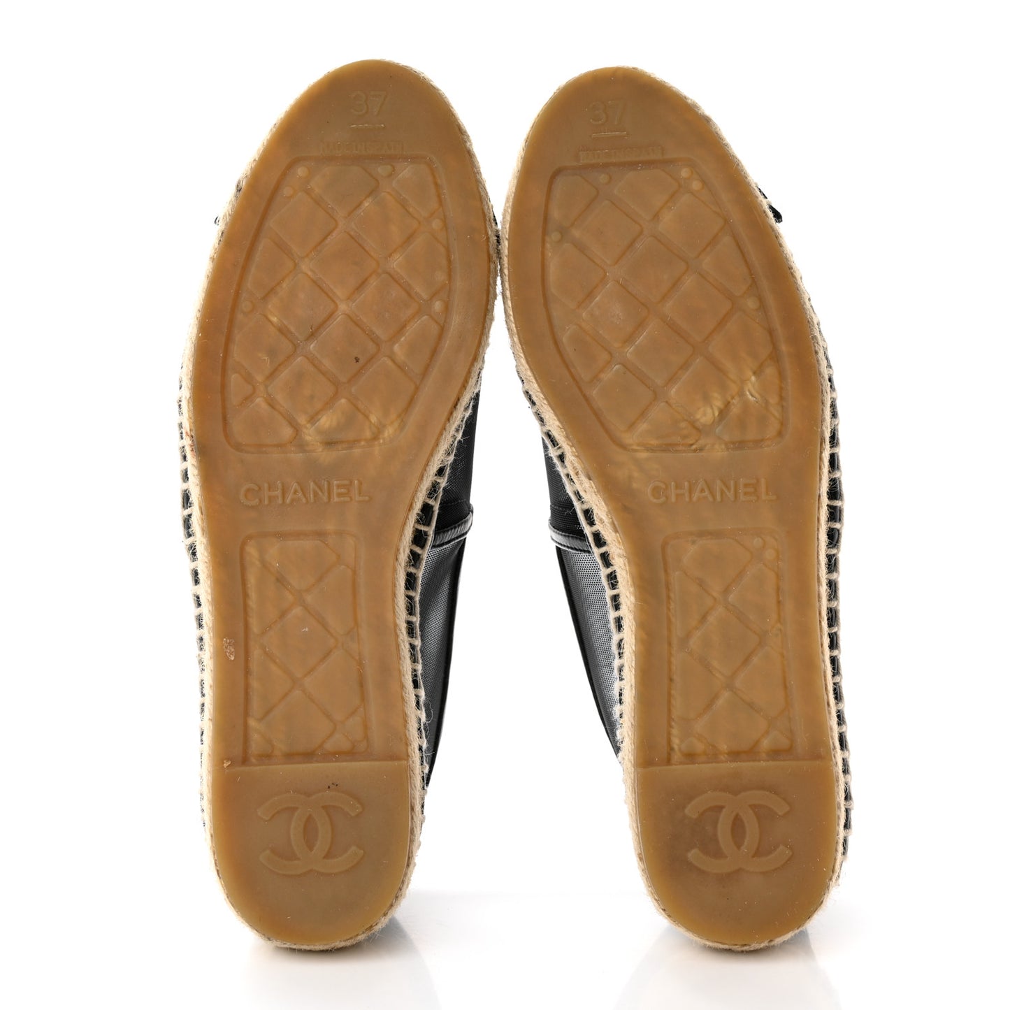 Mesh Grosgrain CC Espadrilles 37 Black