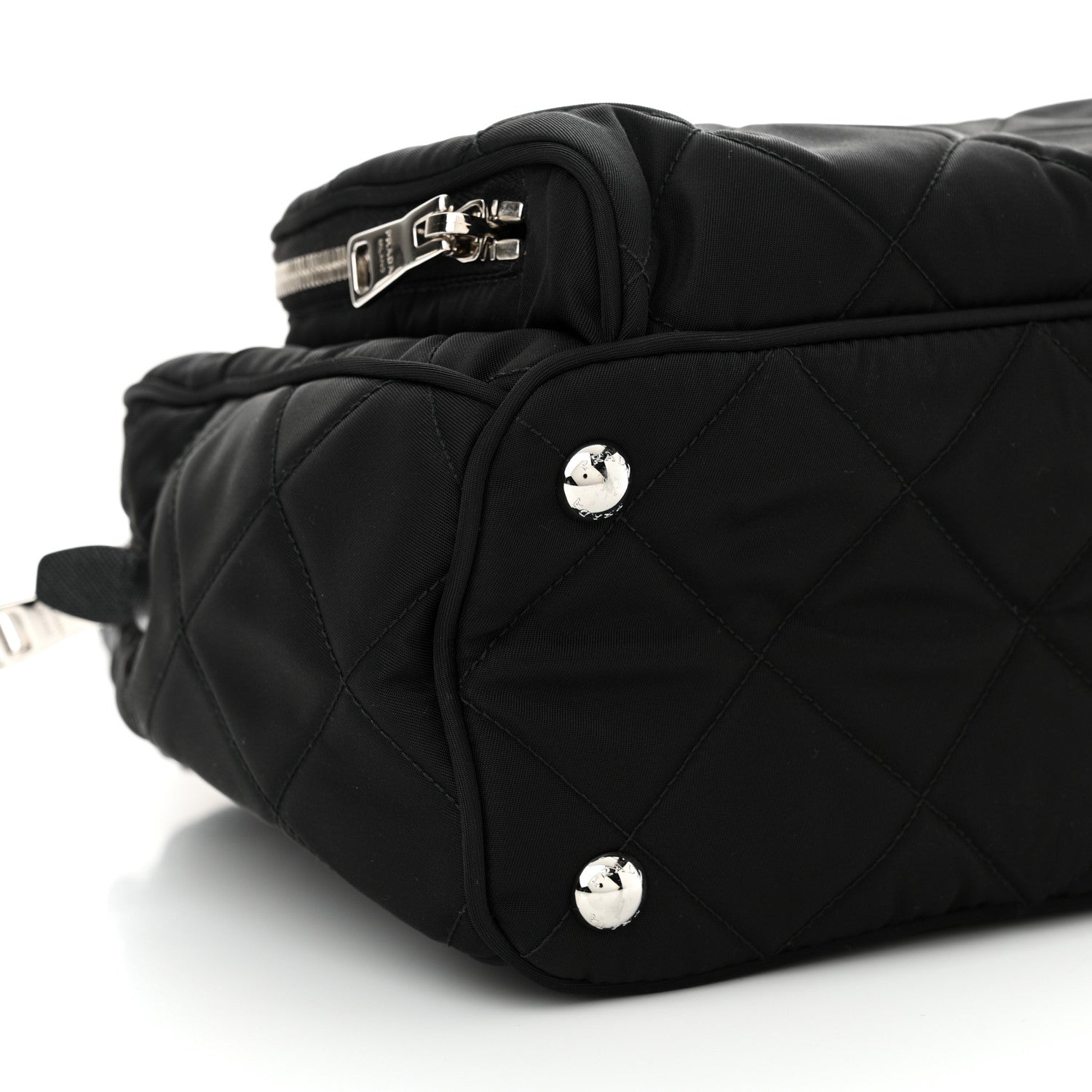 Prada Nylon Tessuto Impuntu Quilted Backpack Black 9 of 10