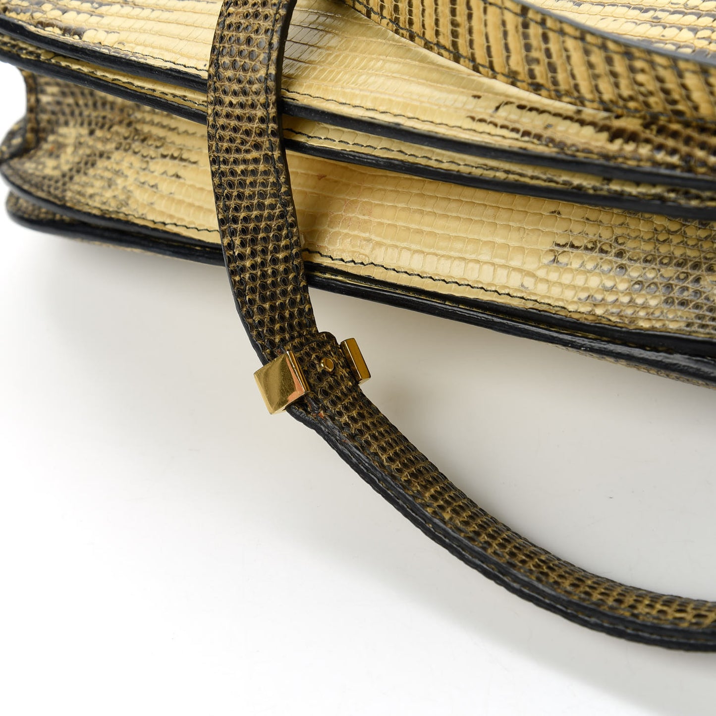 Lizard Medium Classic Box Flap Bag Natural