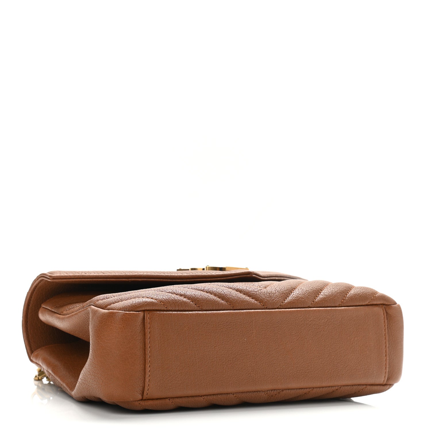 Saint Laurent Sheepskin Matelasse Chevron Monogram Medium College Bag Brick 4 of 11