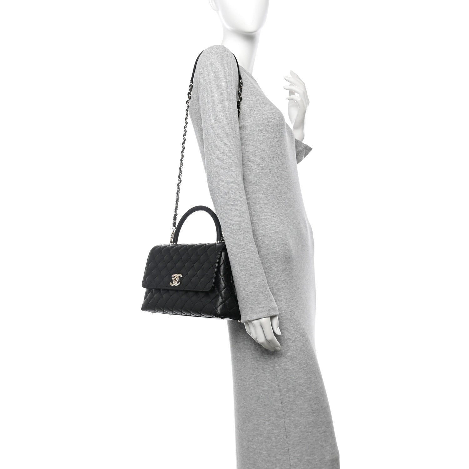 Chanel Caviar Quilted Small Coco Handle Flap Black 2 of 11