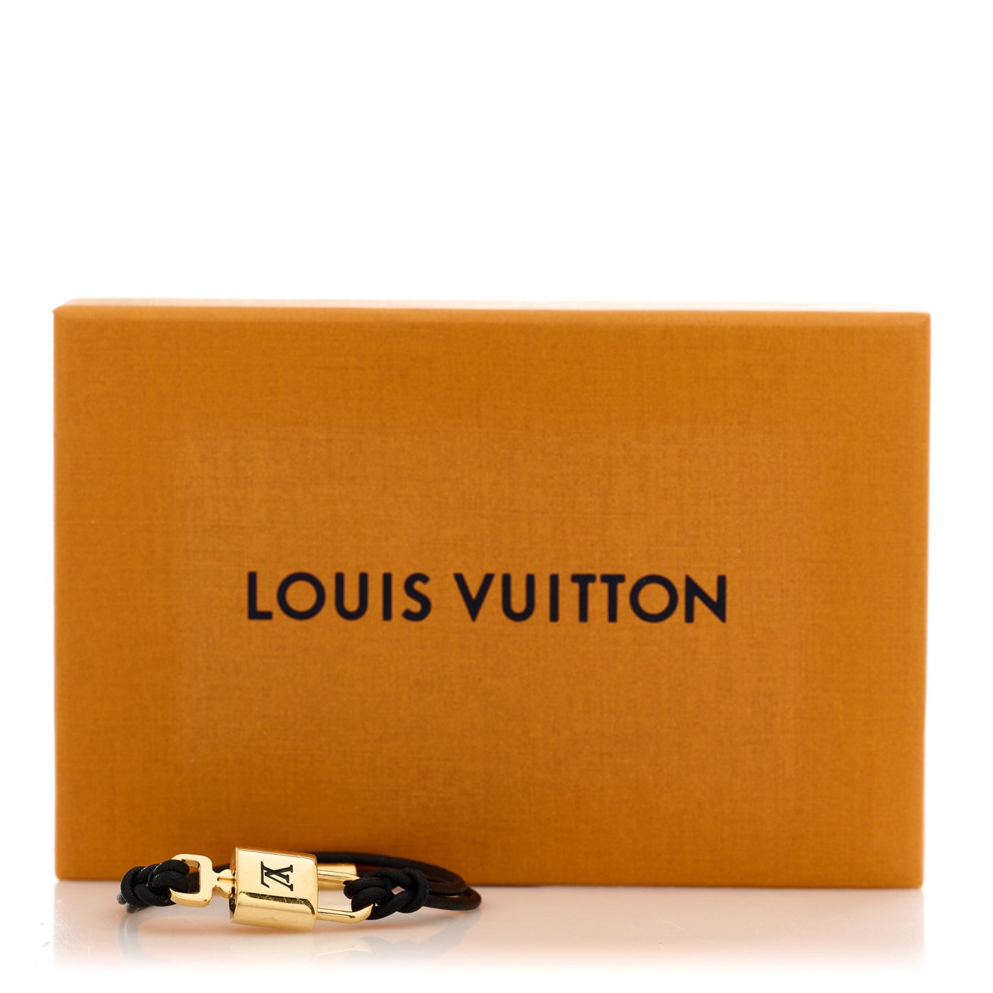Calfskin LV Padlock Bracelet 17 Black