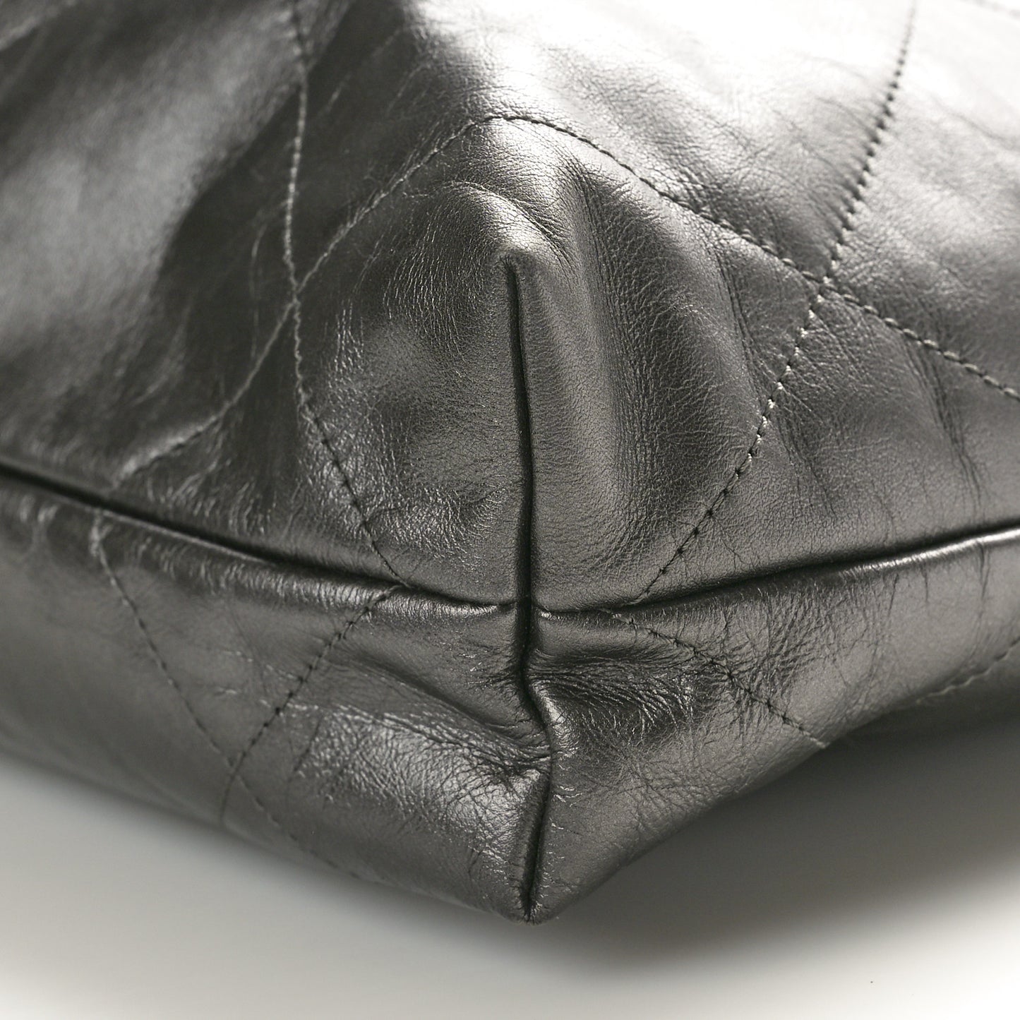 Metallic Calfskin Quilted Small Chanel 22 Ruthenium