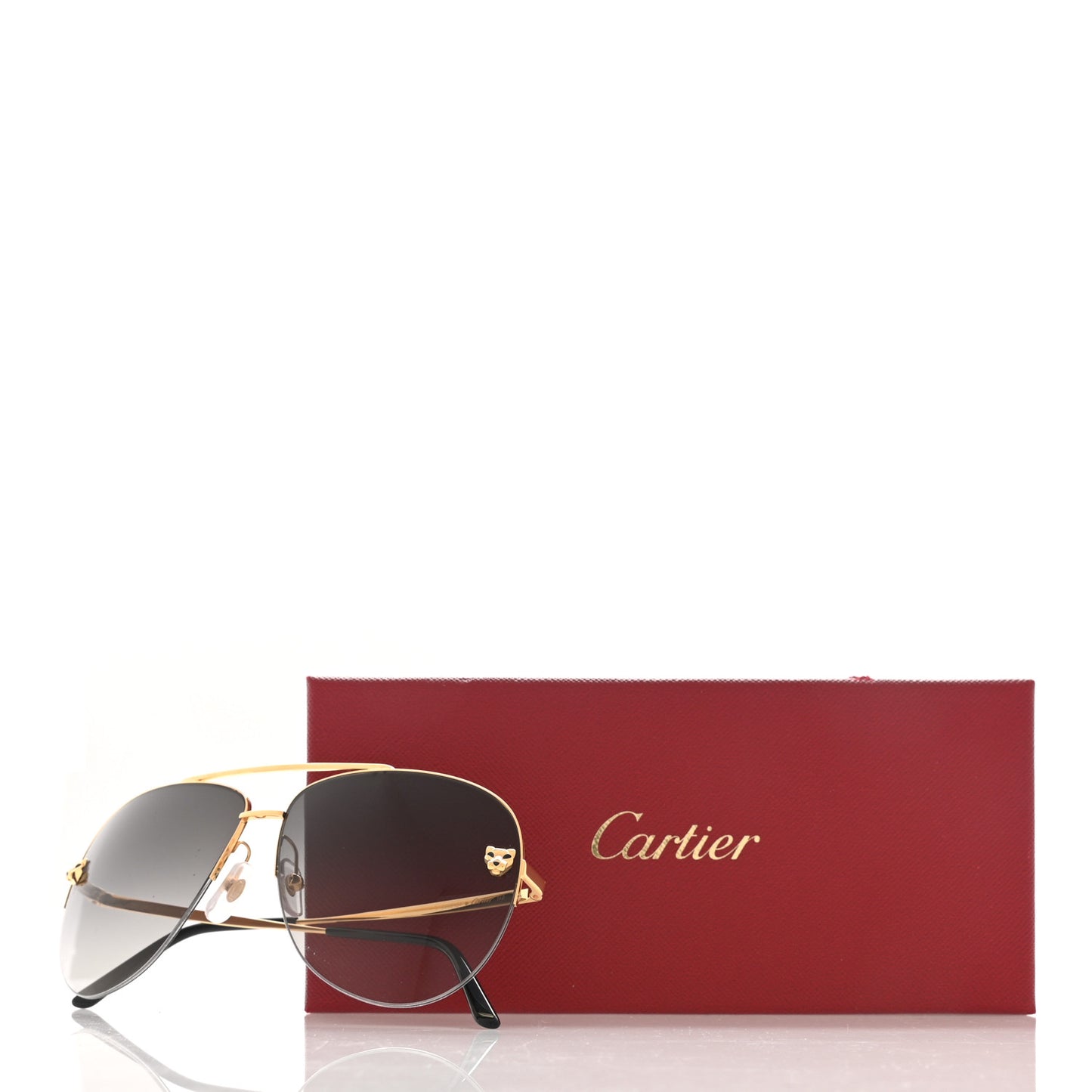 Panthere De Cartier Aviator Sunglasses Gold