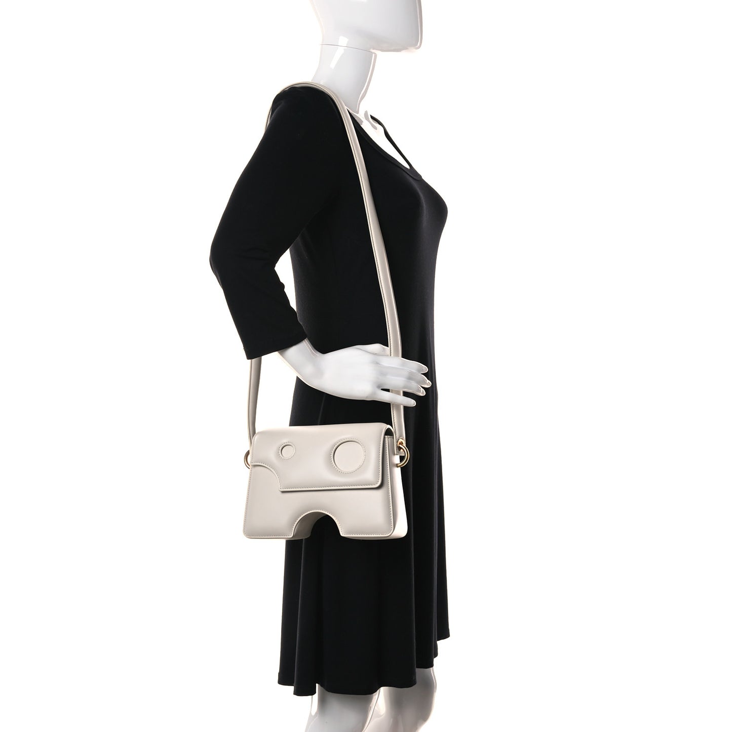 Calfskin Burrow 22 Shoulder Bag Beige