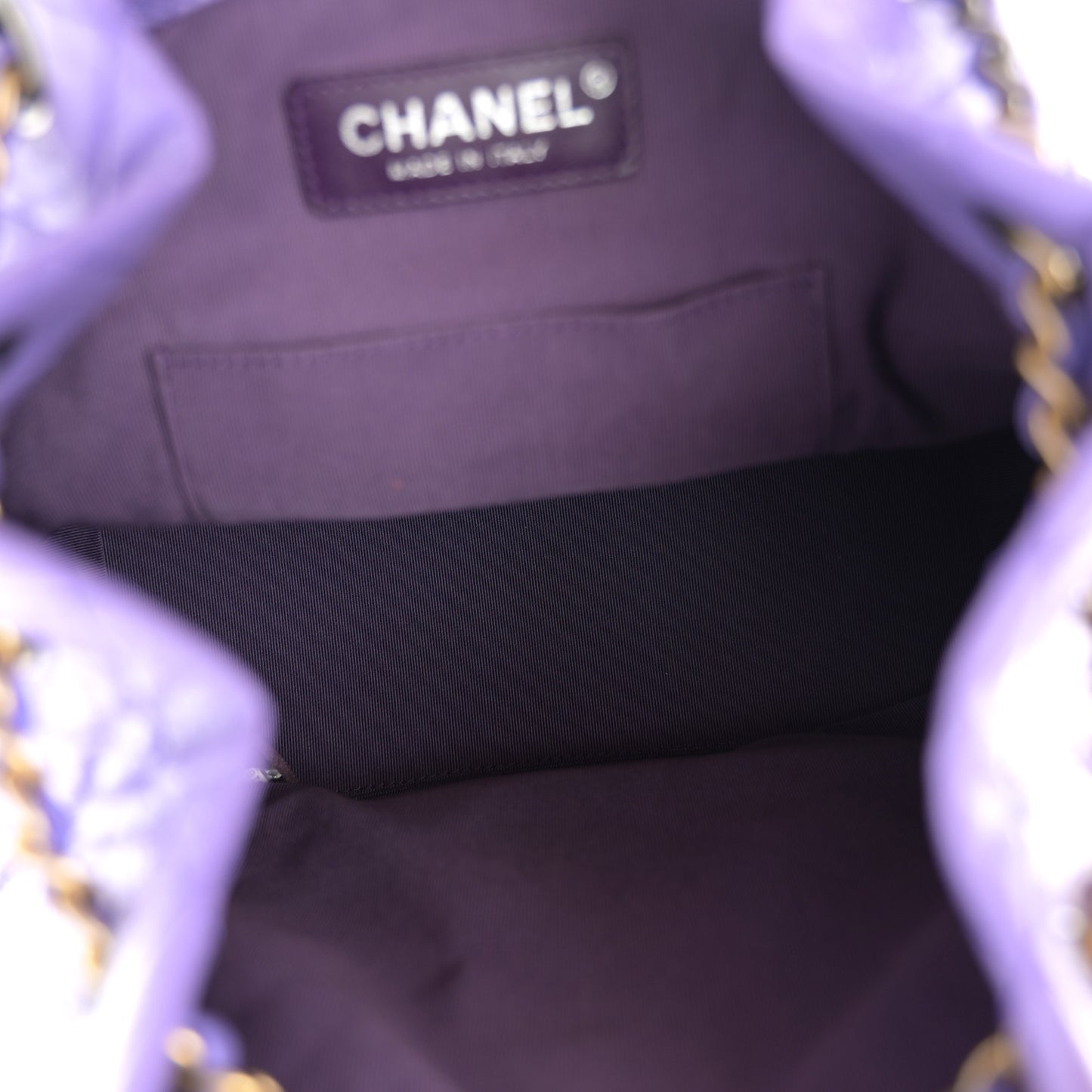 Aged Calfskin Quilted Small Gabrielle Backpack Purple