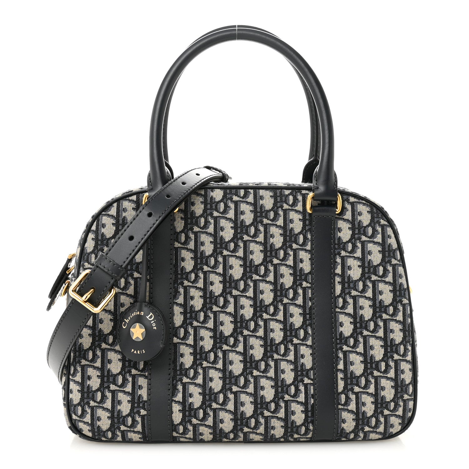 Christian Dior Oblique Large D-Vibe Bowling Bag Navy 1821438