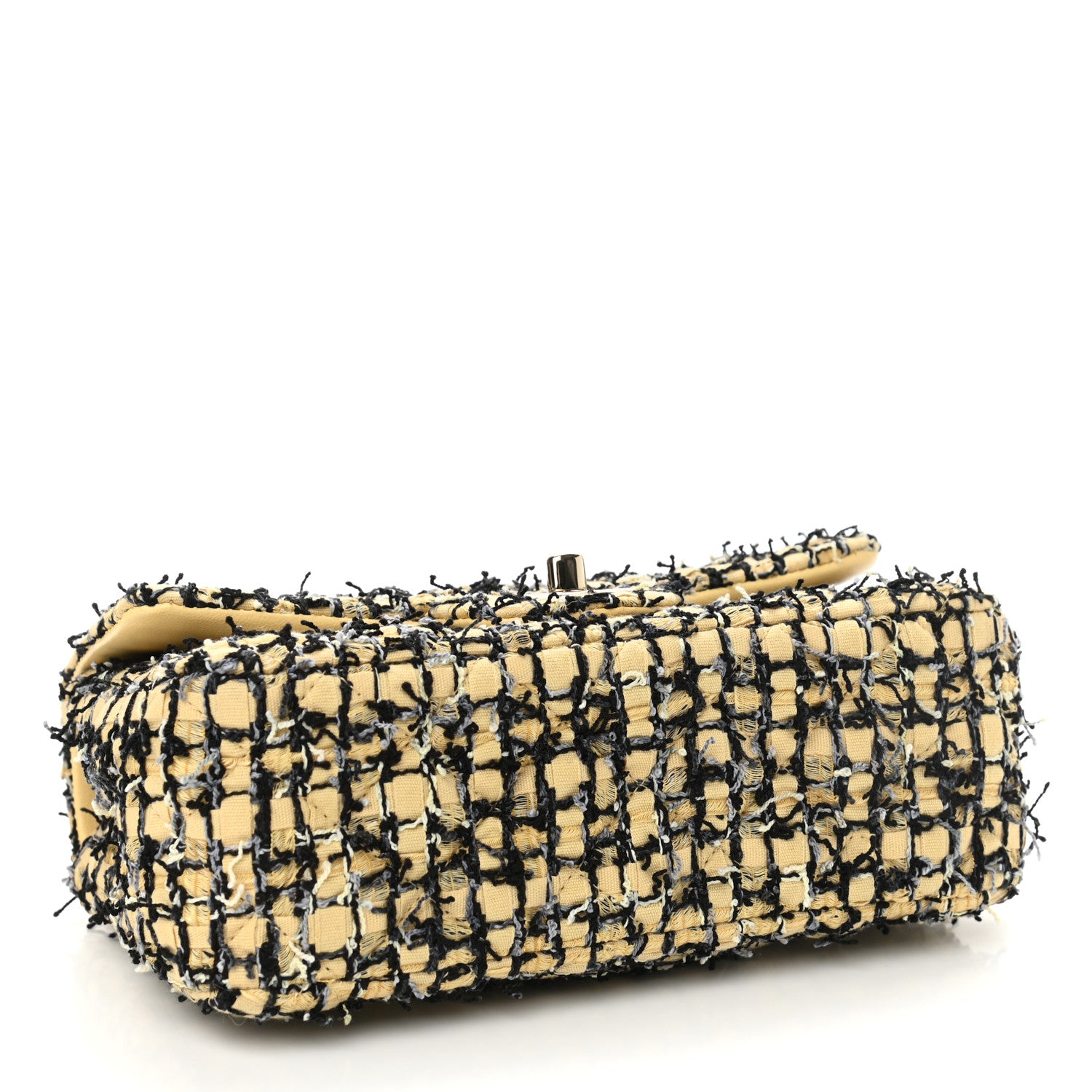 Chanel Tweed Quilted Mini Rectangular Flap Yellow Black 4 of 11