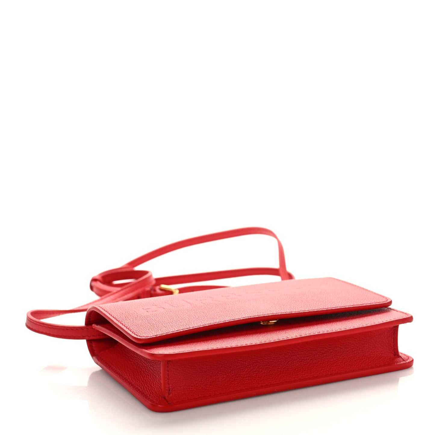 Smooth Calfskin Logo Embossed Hampshire Crossbody Red