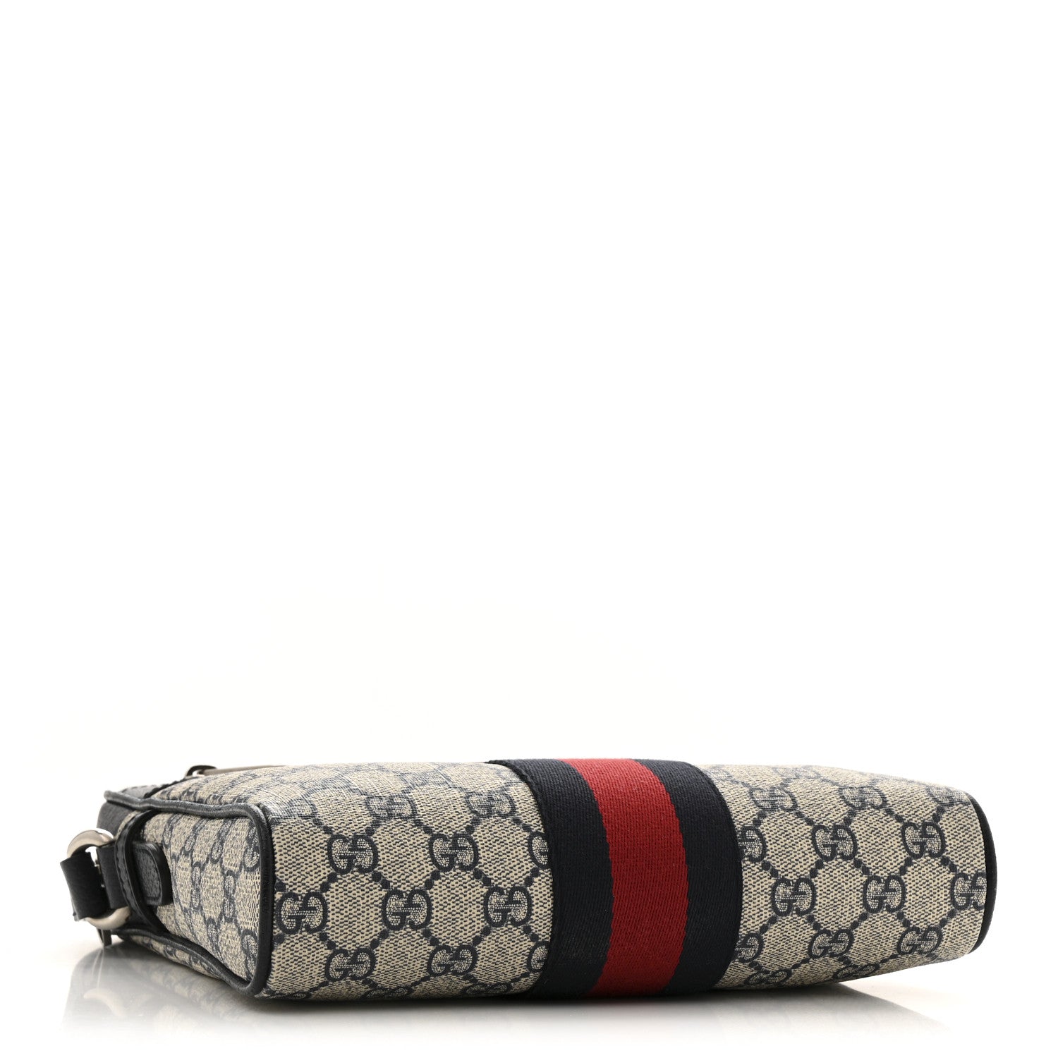 Gucci GG Supreme Monogram Textured Dollar Calfskin Web Small Ophidia Messenger Bag Beige Blue 4 of 14