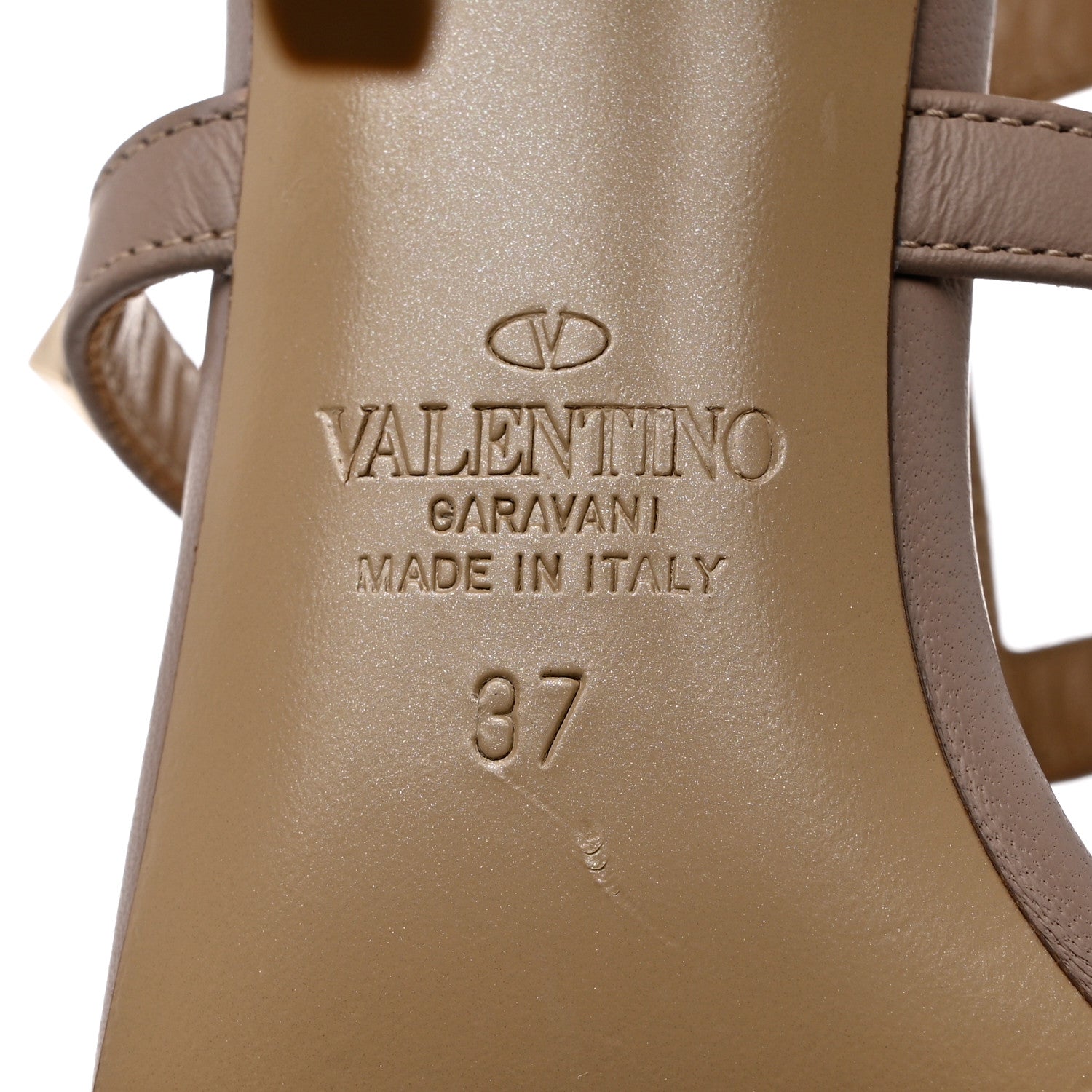 Valentino Garavani Calfskin Nappa Rockstud Gladiator 105mm Sandals 37 Poudre 8 of 8