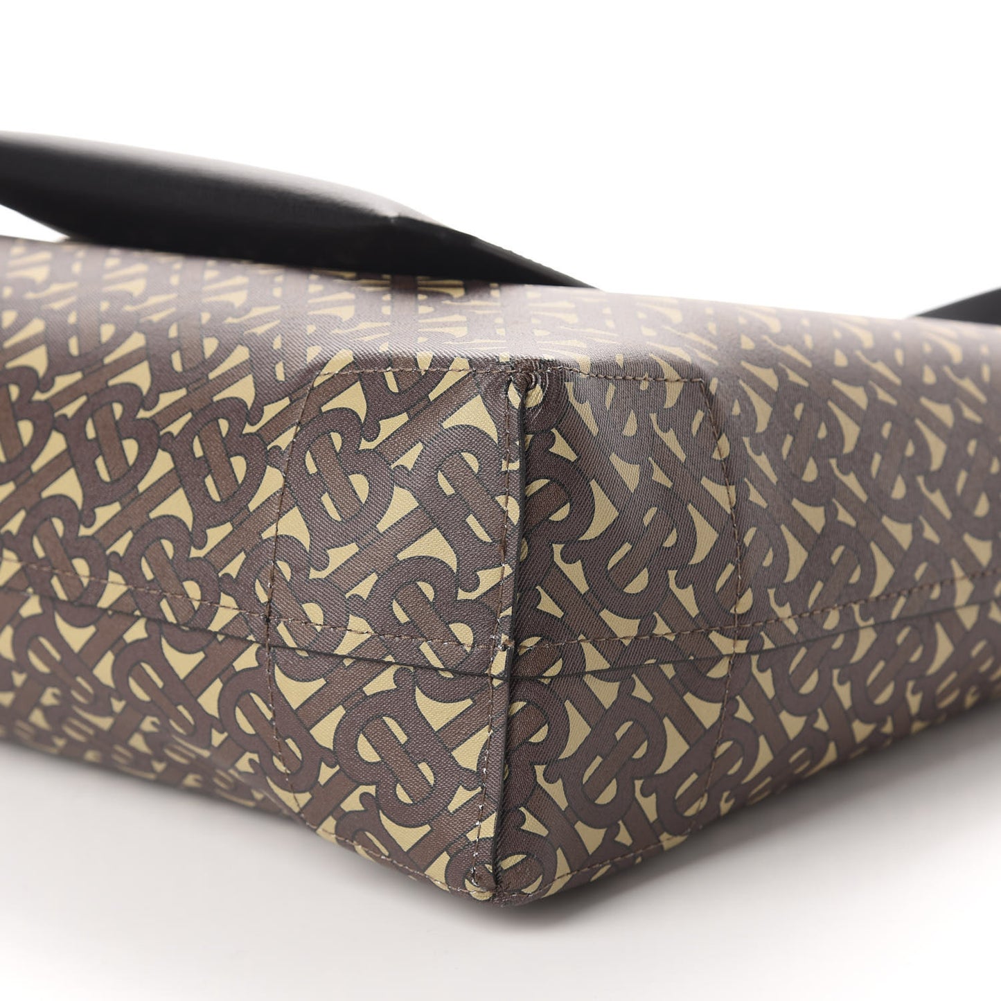 Calfskin TB Motif Embossed Medium Tote Black