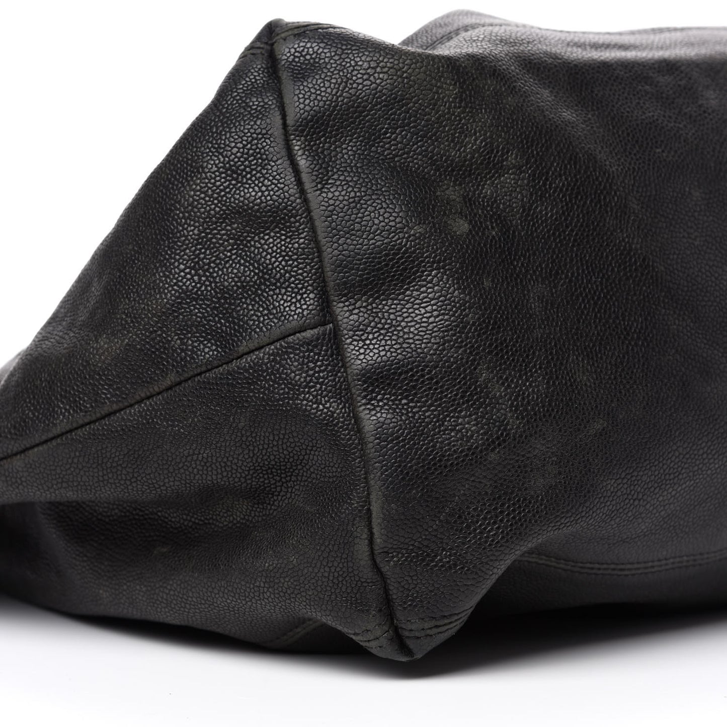 Distressed Caviar XL Coco Cabas Black