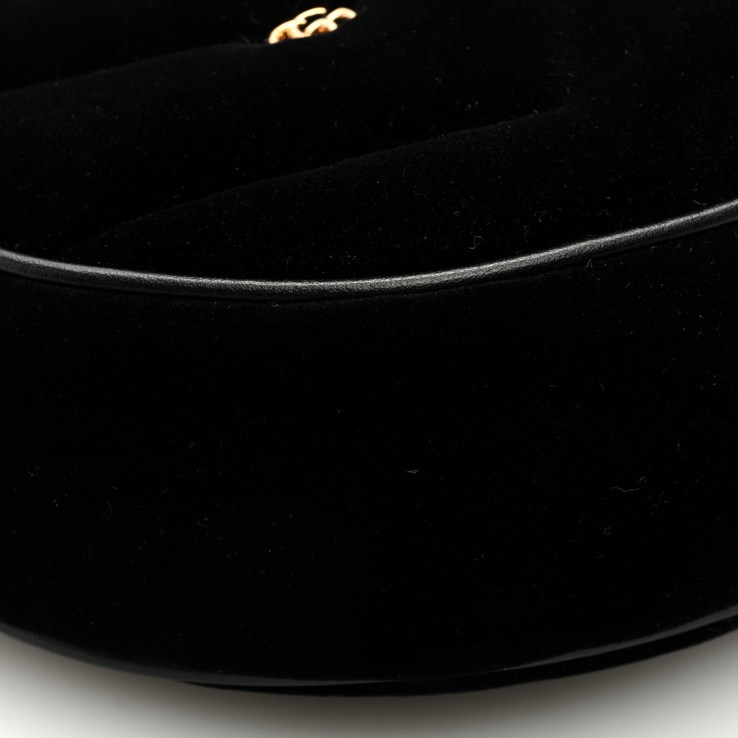 Velvet Matelasse Double G Studs Torchon GG Marmont Half Moon Hobo Black