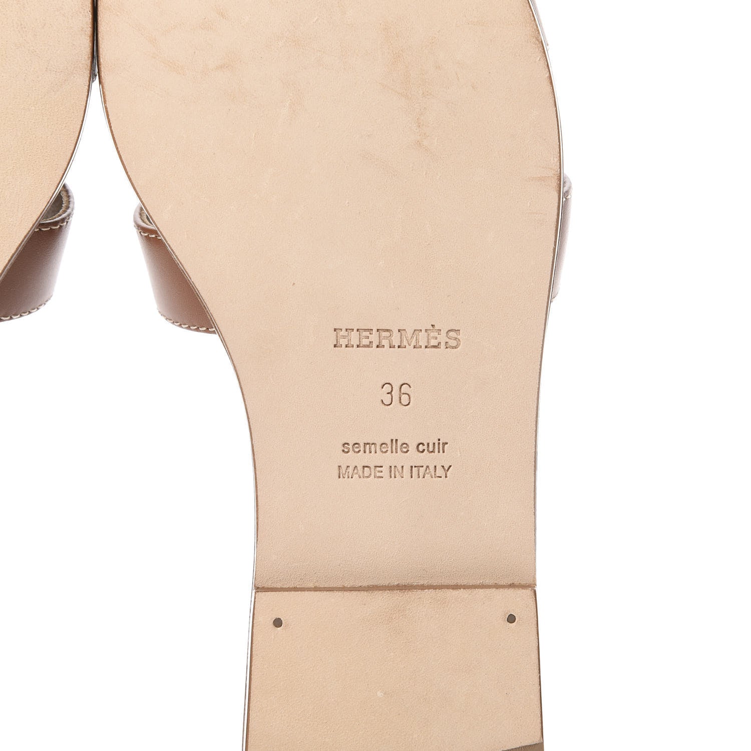 Hermes Box Calfskin Oran Sandals 36 Gold 6 of 9