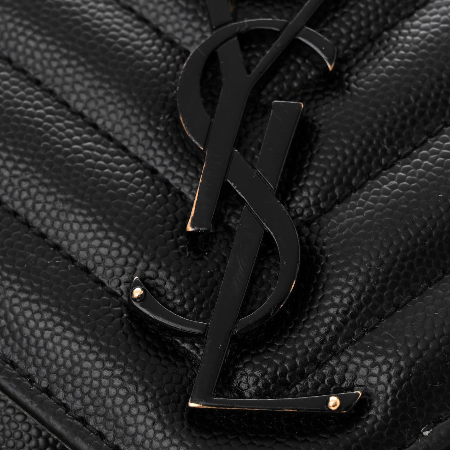 Grain De Poudre Textured Mixed Matelasse Triquilt Medium Monogram Monochrome Satchel Black
