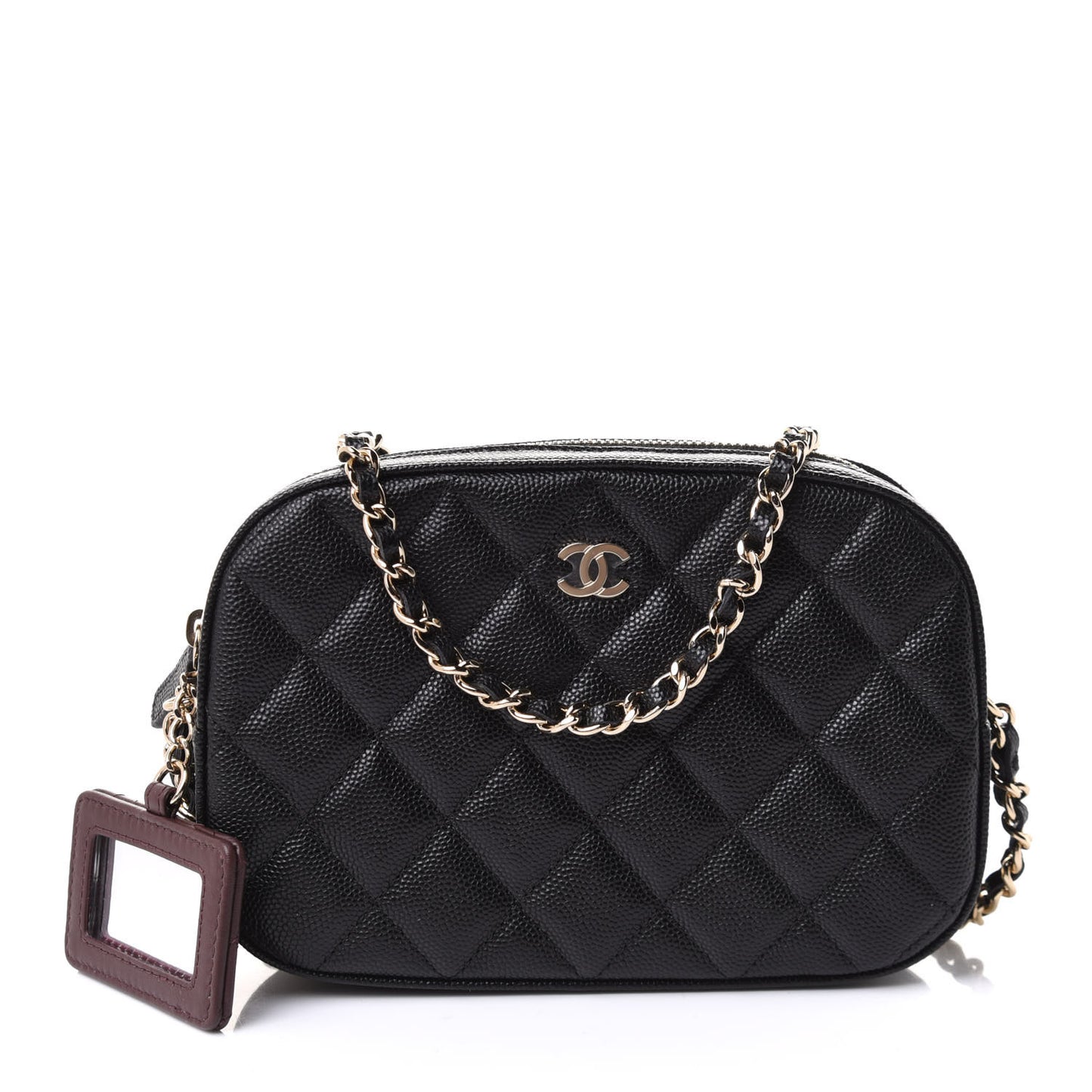 Caviar Quilted Vanity With Chain Black