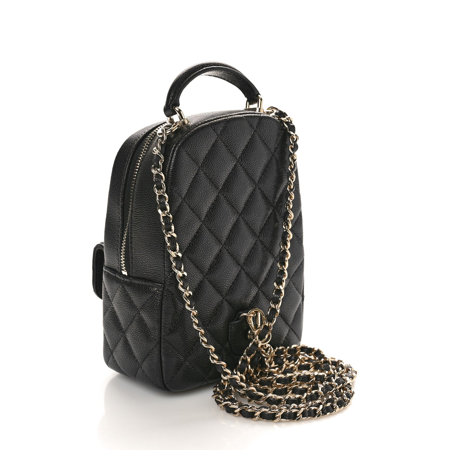 Caviar Quilted CC Mini Classic Backpack Black