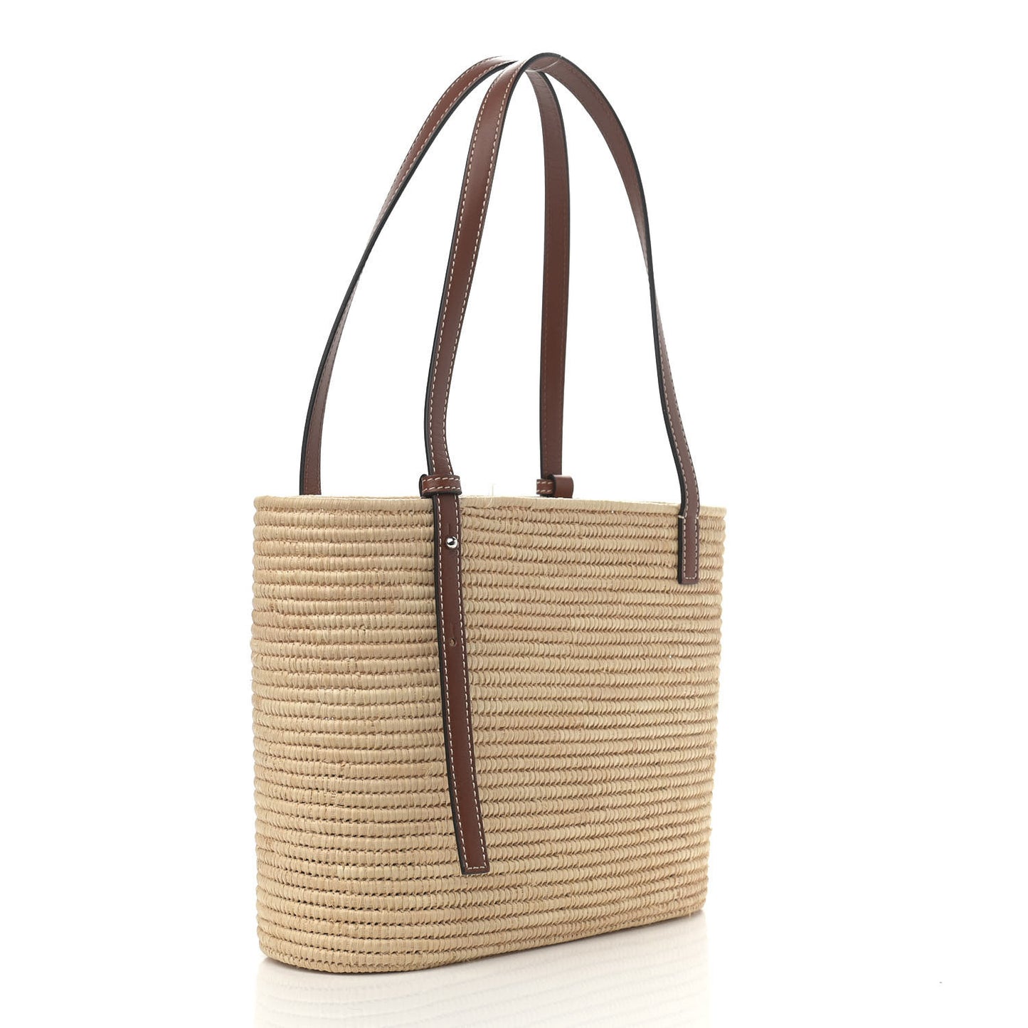 Raffia Small Square Basket Tote Bag Natural Tan