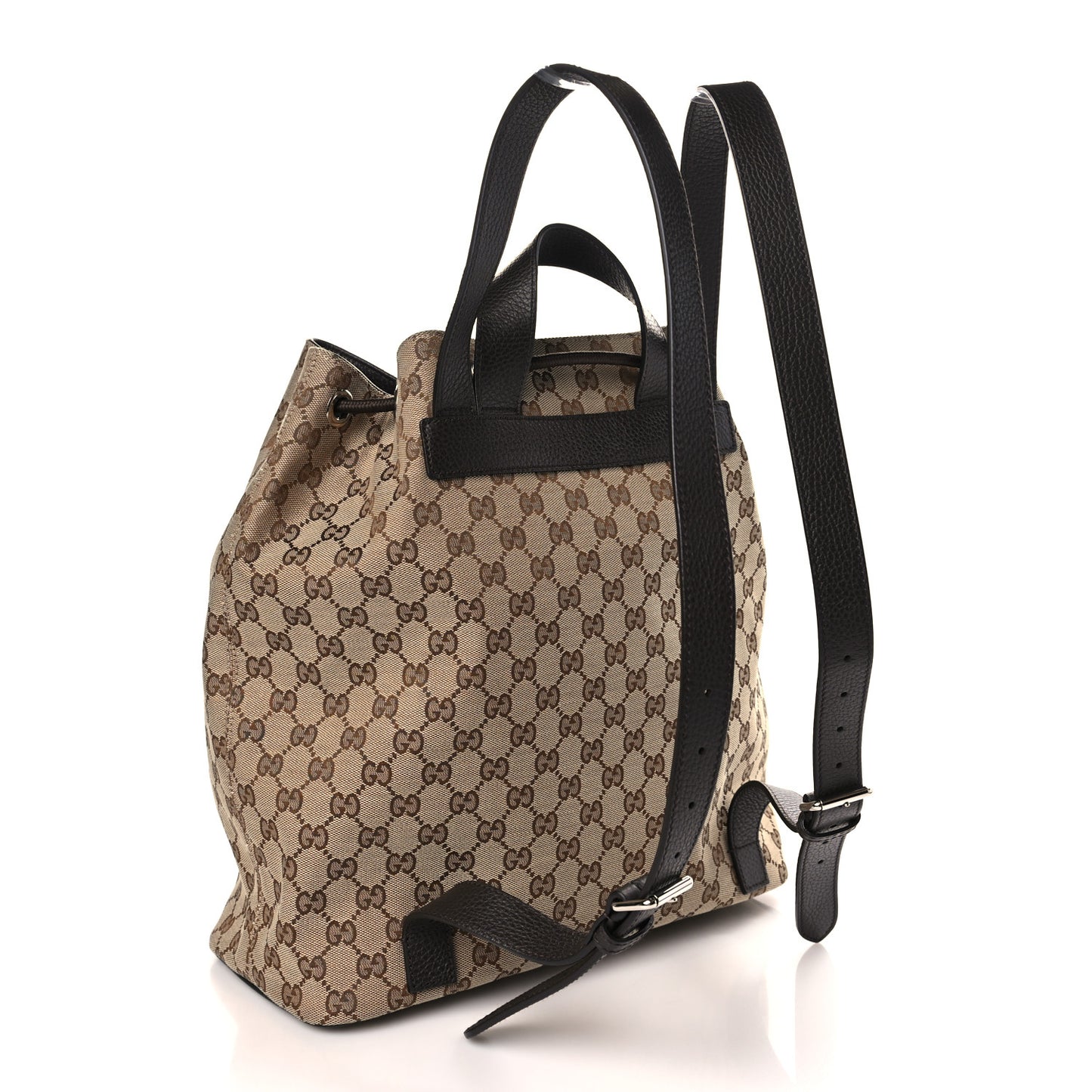 Monogram Dollar Calfskin O Drawstring Backpack Beige Ebony Testa di Moro Dark Chocolate