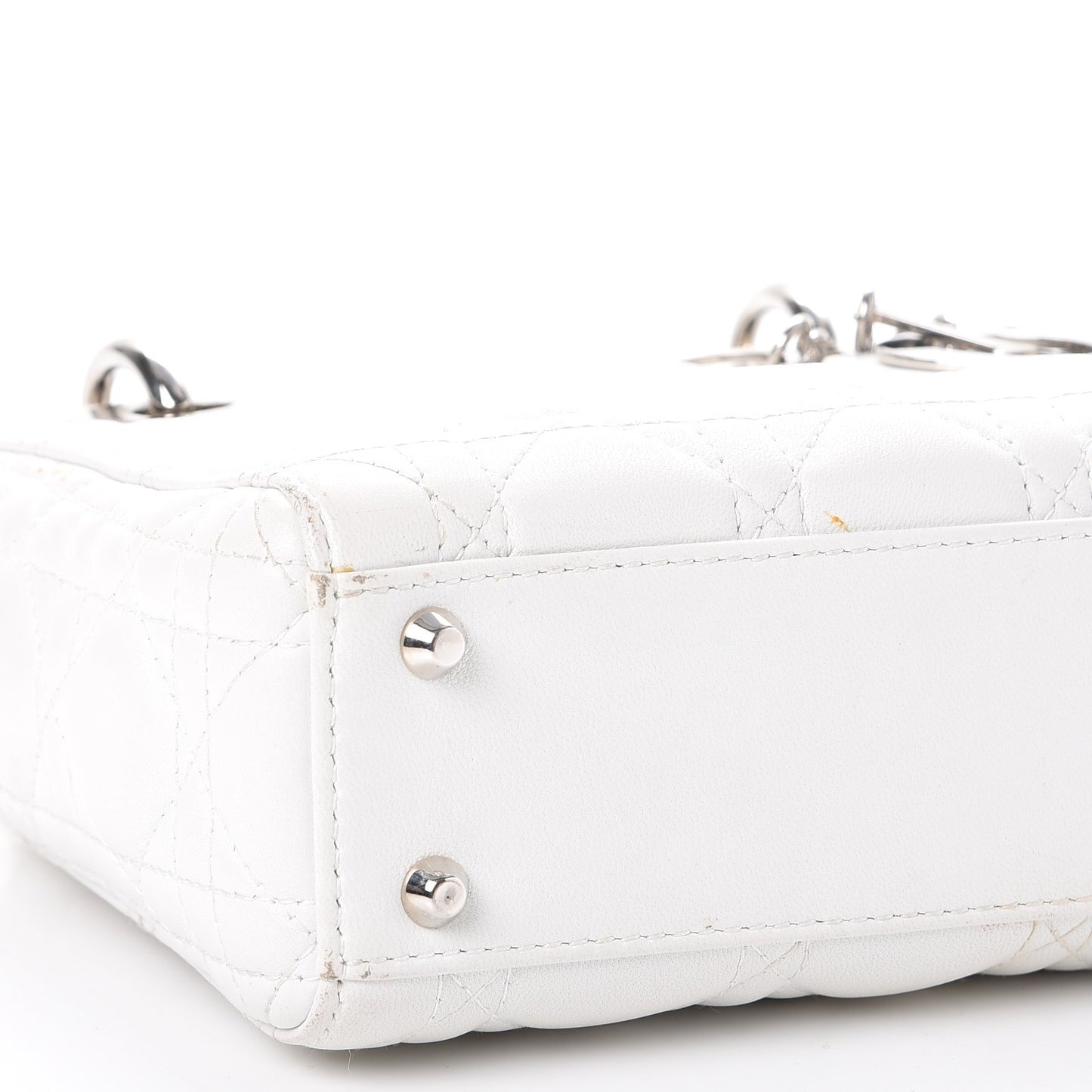 Lambskin Cannage Mini Lady Dior White