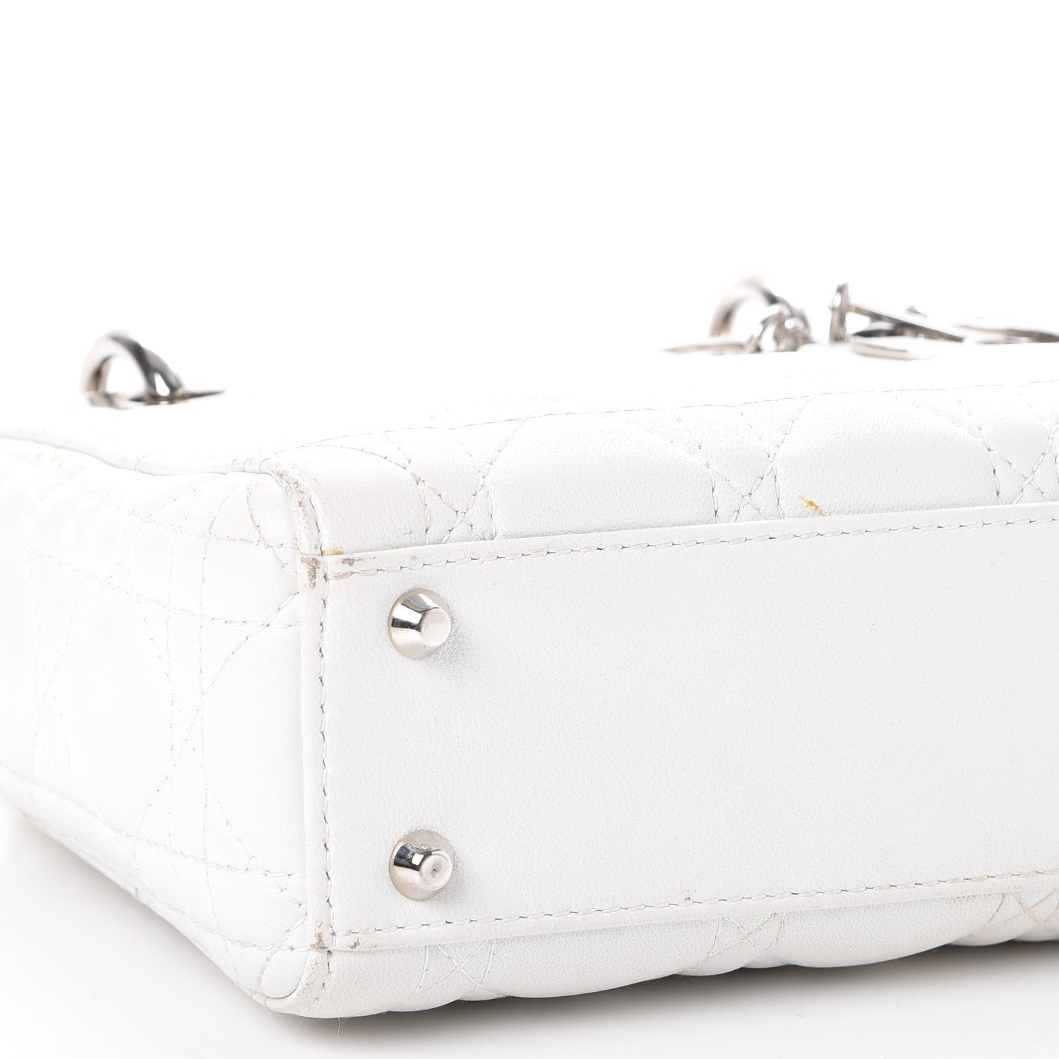 Christian Dior Lambskin Cannage Mini Lady Dior White 14 of 18