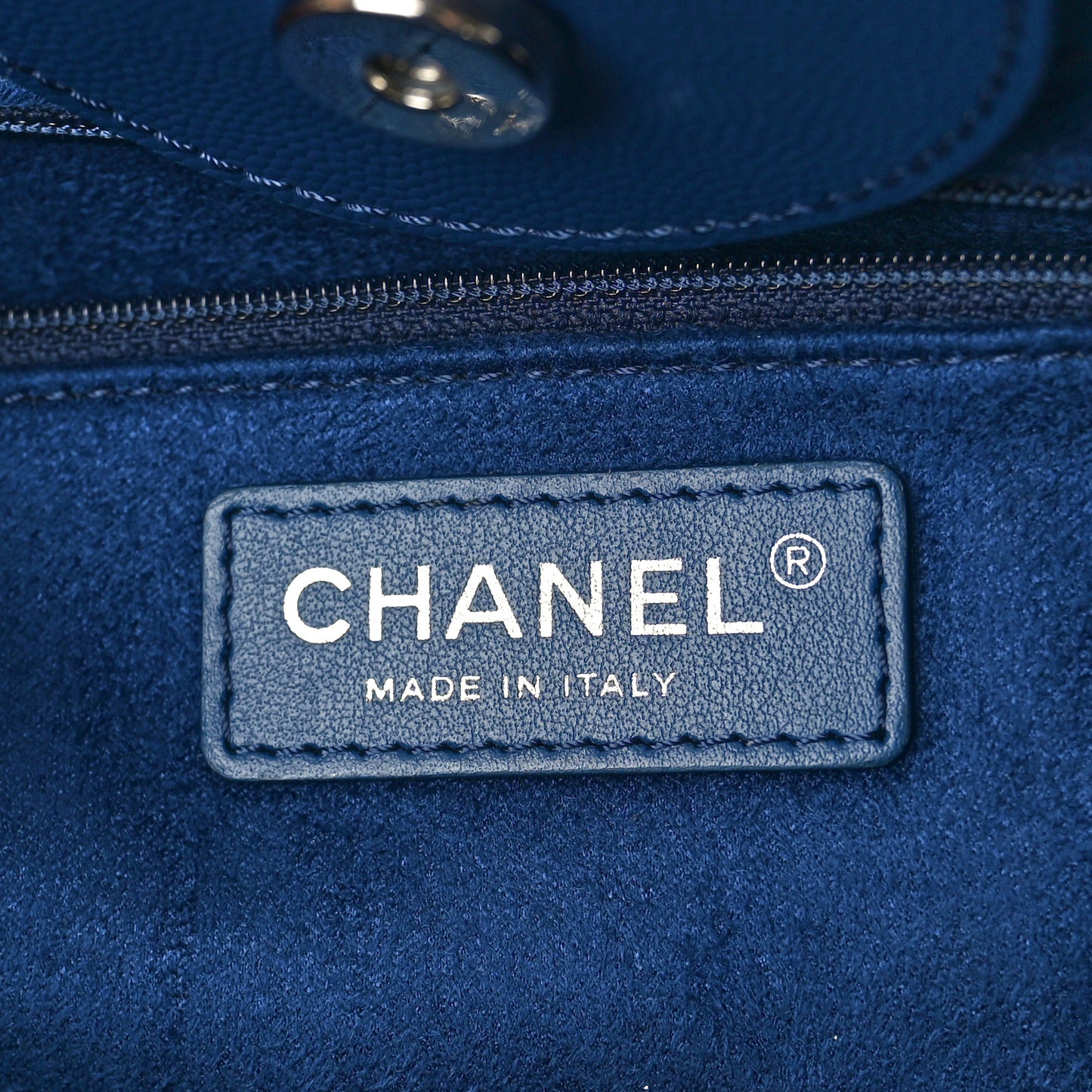 Caviar Small Studded Deauville Tote Navy