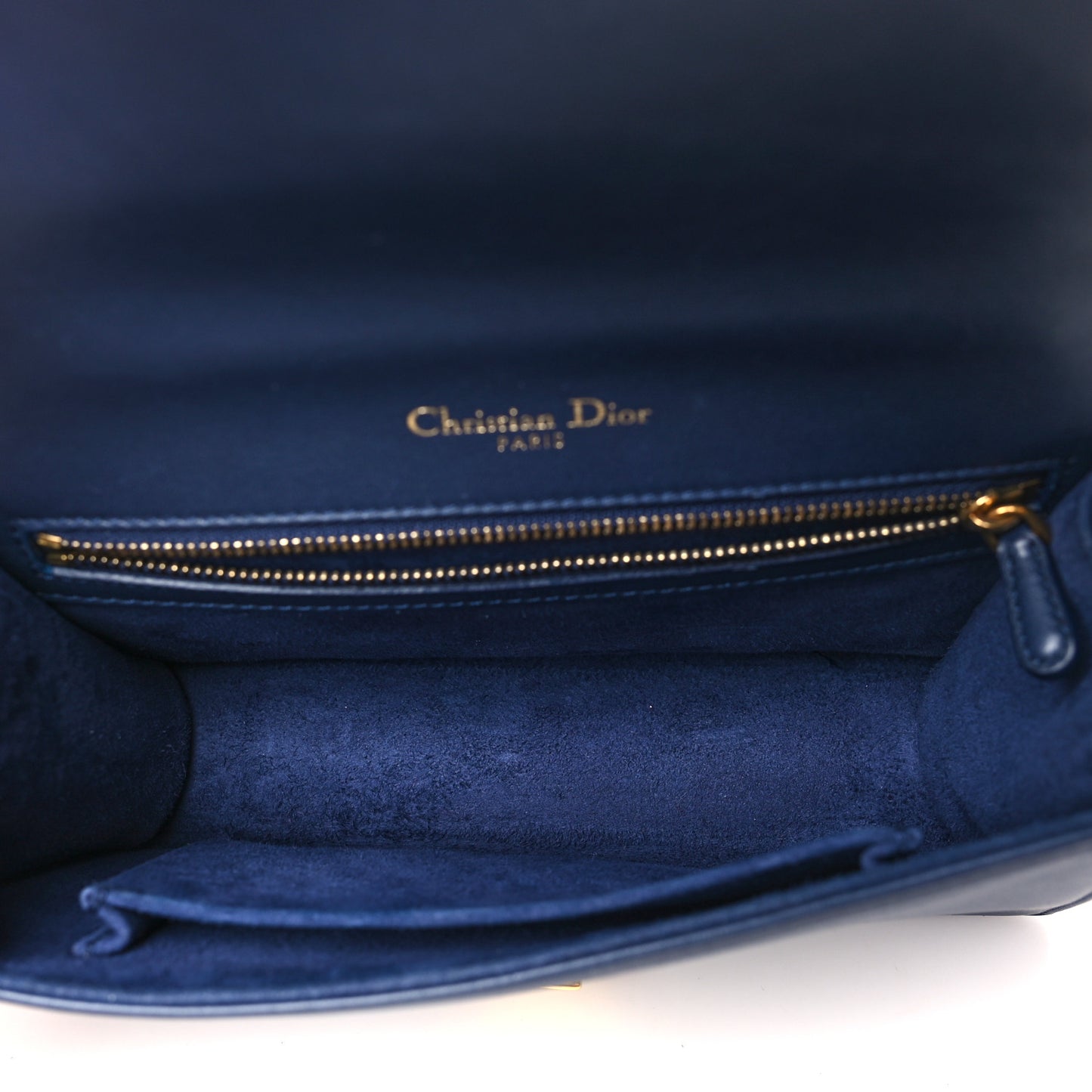 Lambskin Studded Medium Diorama Flap Bag Navy Blue