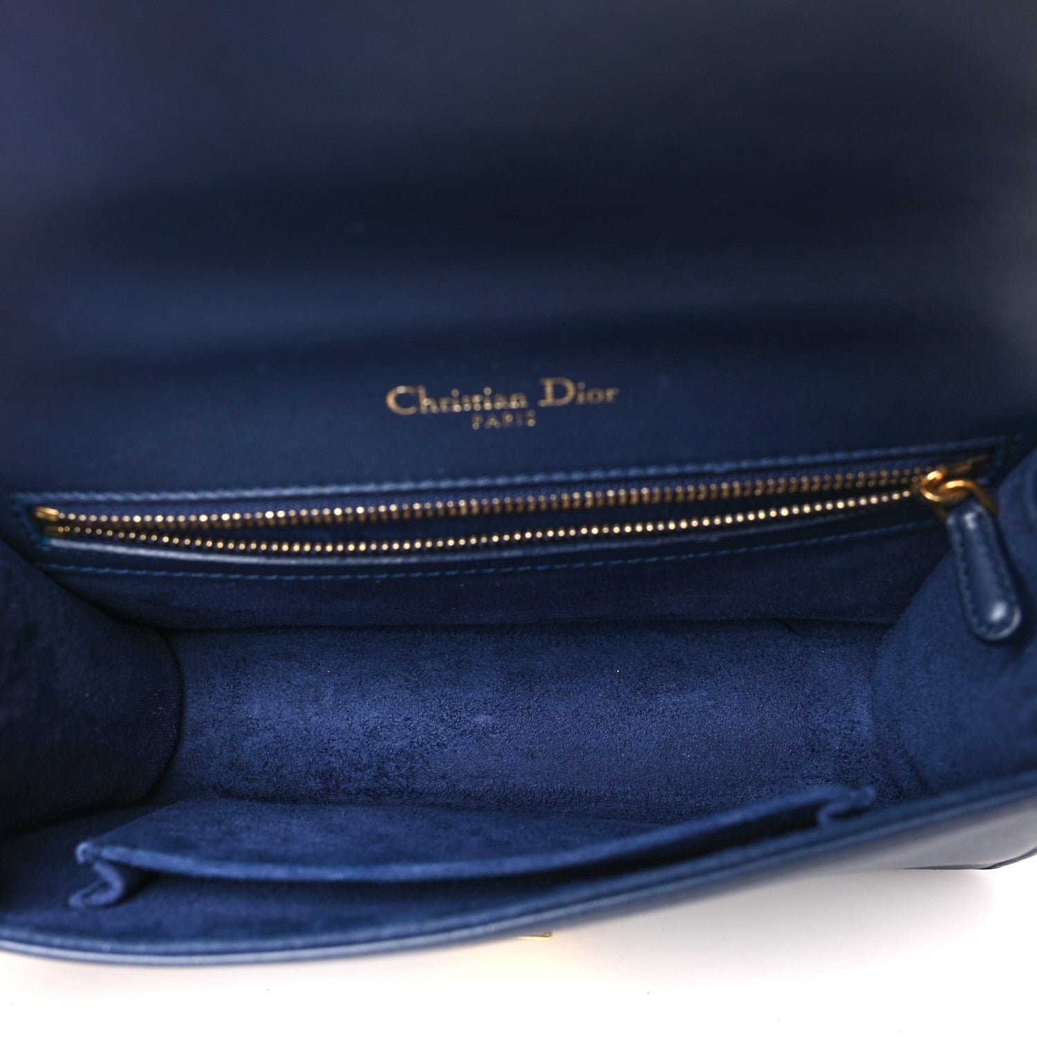 Christian Dior Lambskin Studded Medium Diorama Flap Bag Navy Blue 6 of 12