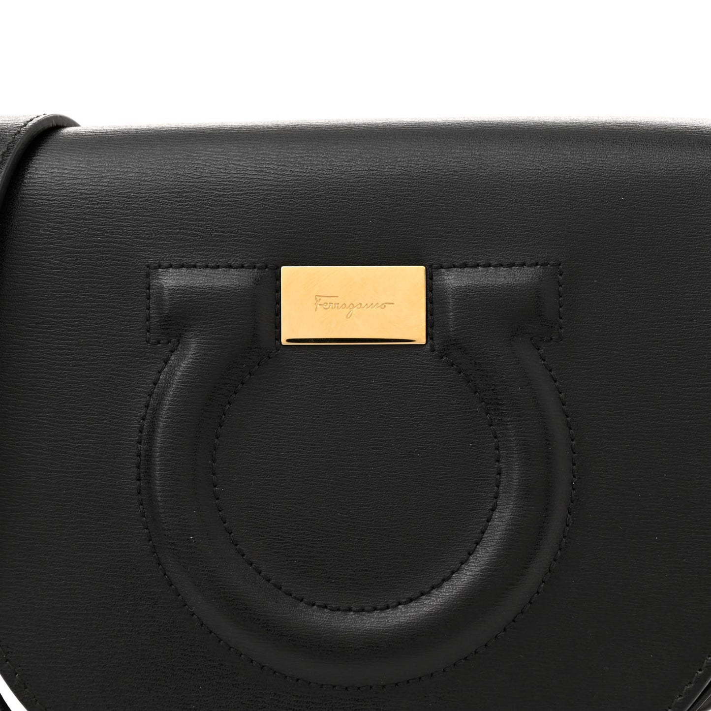 Calfskin Gancini City Crossbody Black