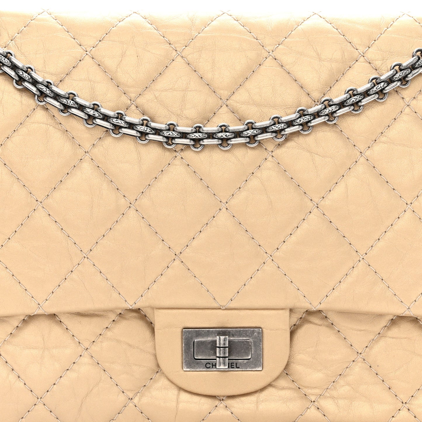 Metallic Aged Calfskin Quilted 2.55 Reissue 226 Flap Gold